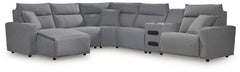 Lullora Furniture - Ashley Furniture - ModMax II Sectional - 4-Piece Power Reclining Sectional with Chaise / Salt and Pepper - 65906S11