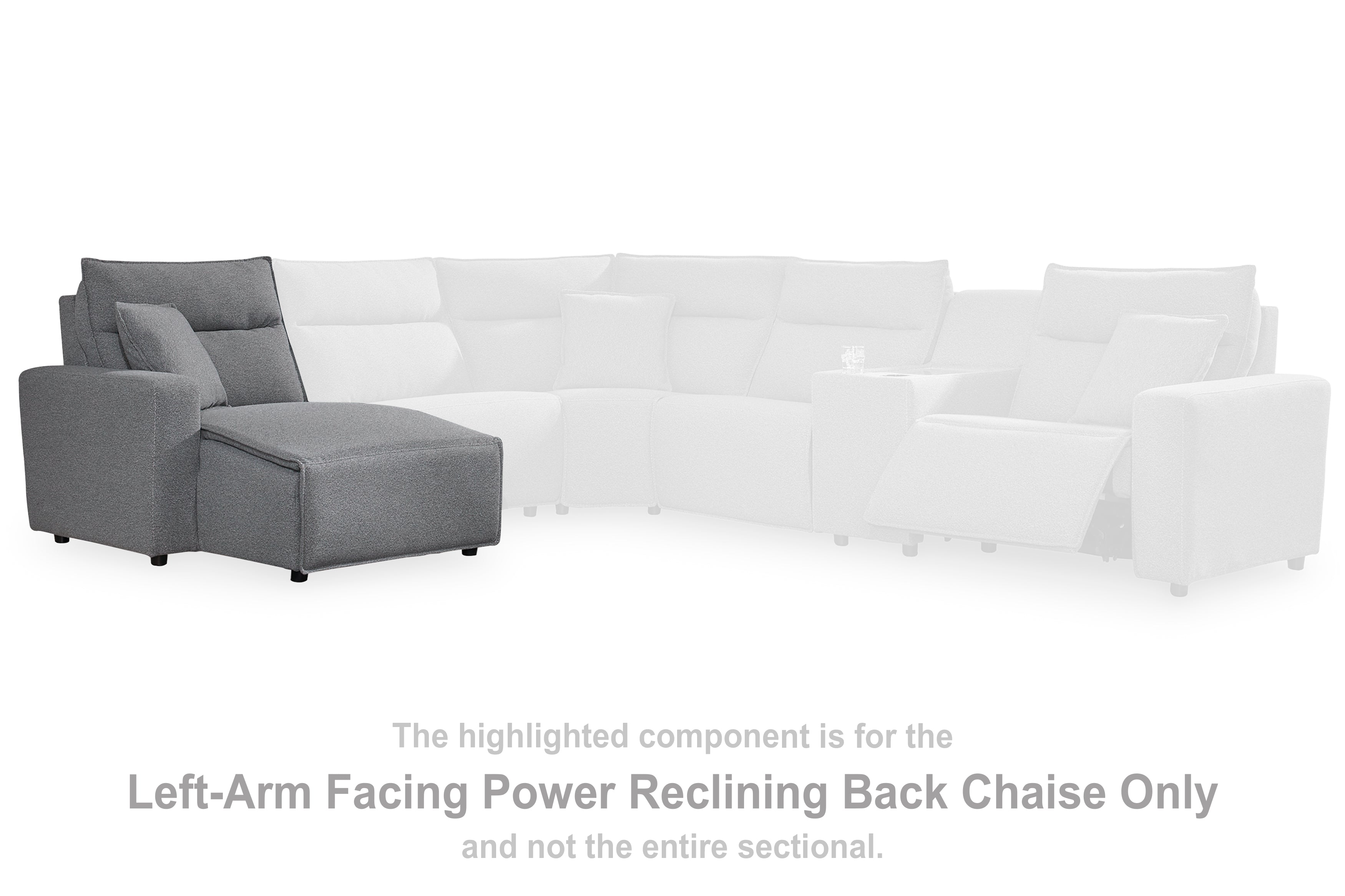 Lullora Furniture - Ashley Furniture - ModMax II Sectional - LAF Press Back Power Chaise / Salt and Pepper - 6590679