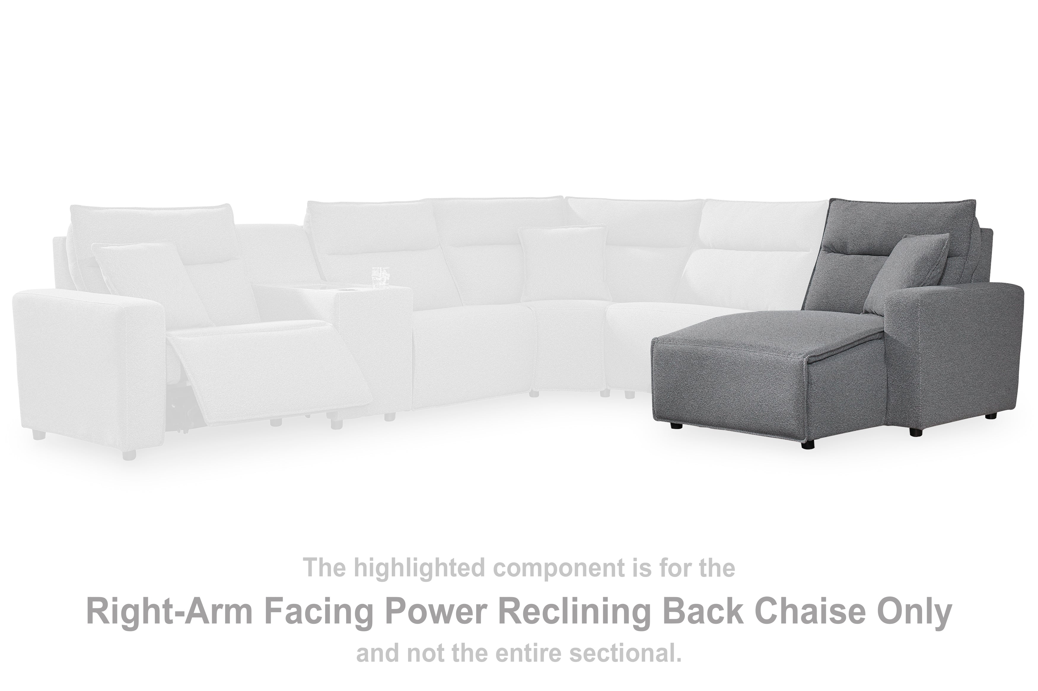 Lullora Furniture - Ashley Furniture - ModMax II Sectional - RAF Press Back Power Chaise / Salt and Pepper - 6590697