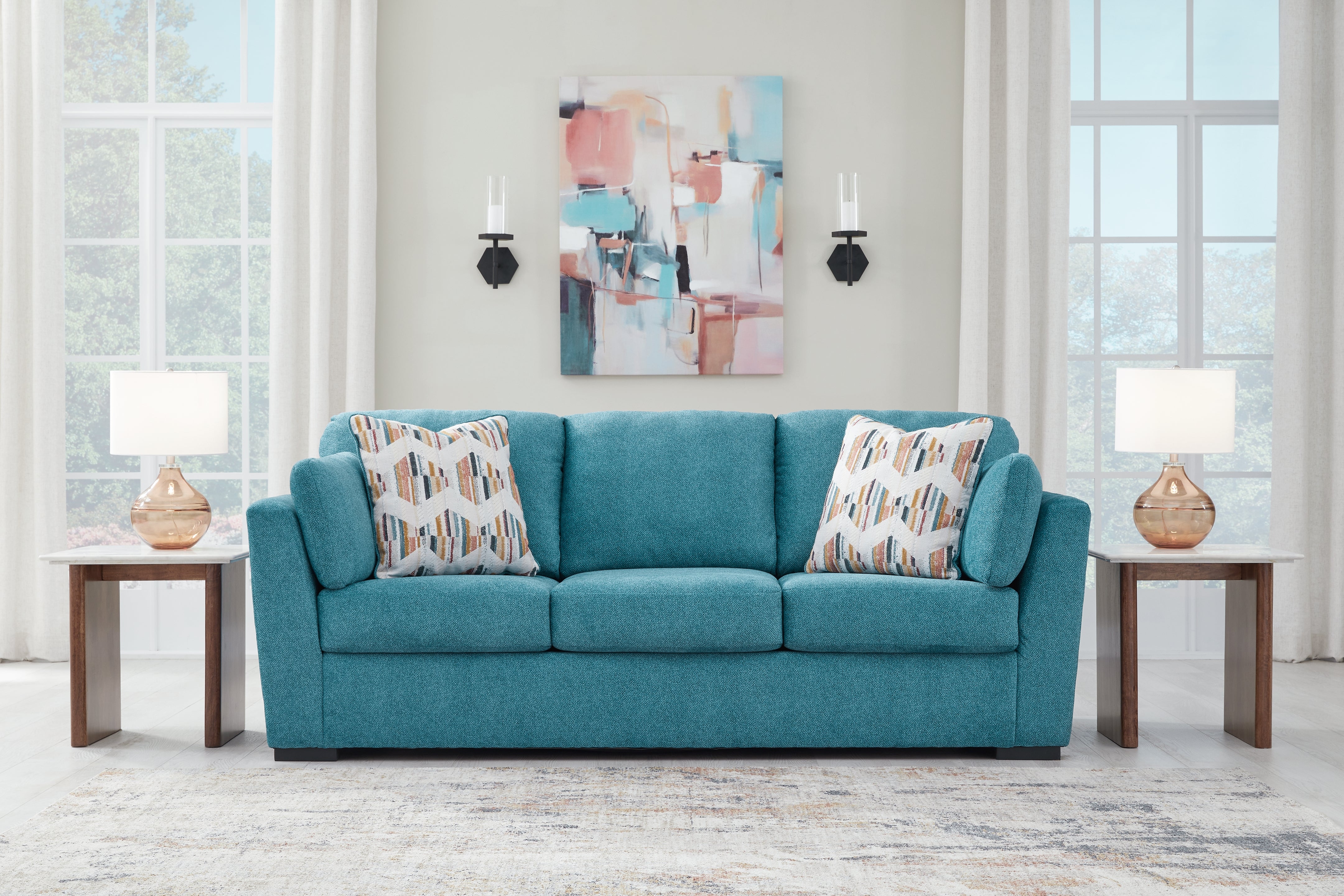 Lullora Furniture - Ashley Furniture - Keerwick Living Room - Sofa / Teal - 6750738