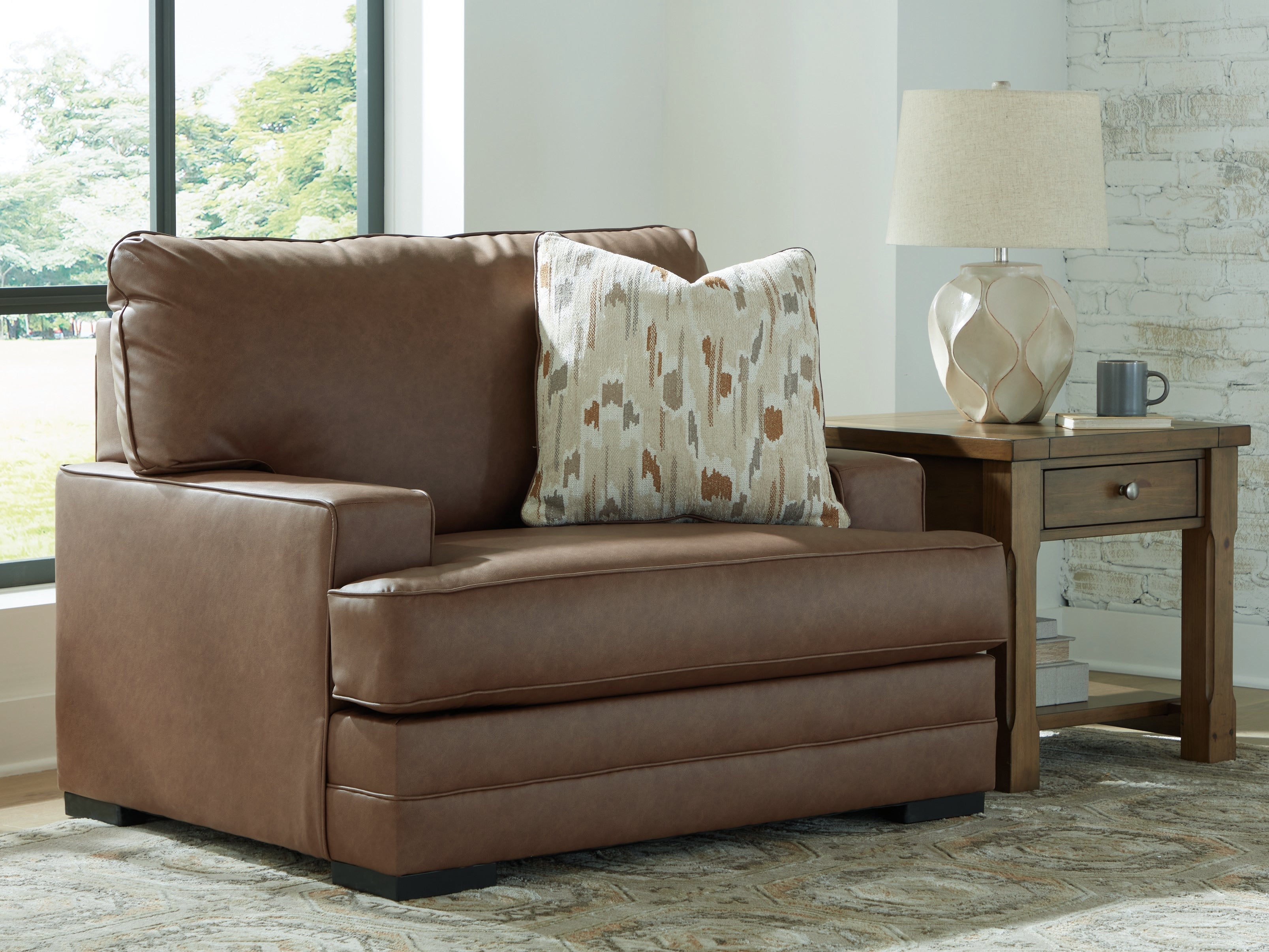 Lullora Furniture - Ashley Furniture - VillaCourt Living Room - Chair and a Half / Caramel - 7490923