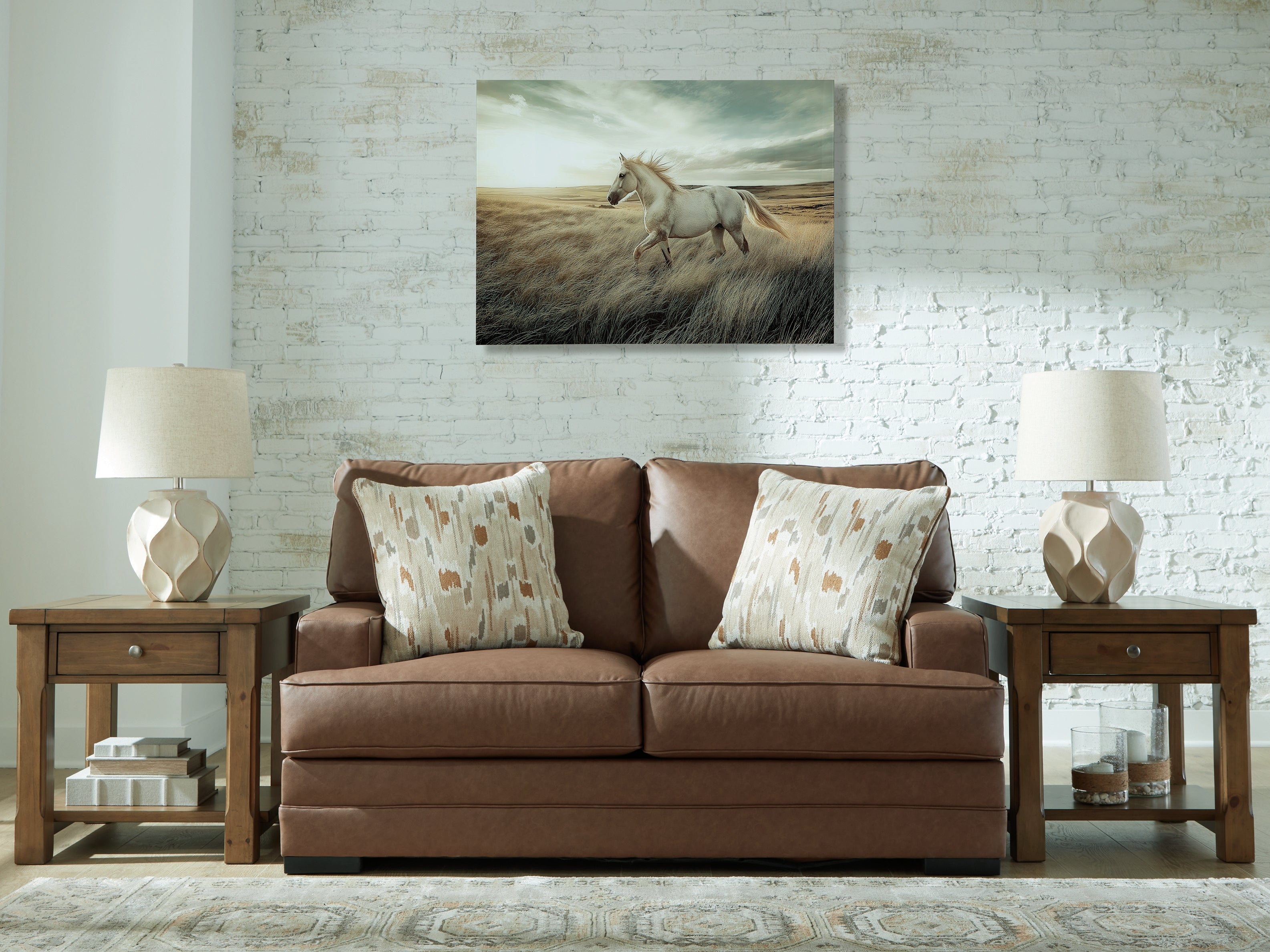 Lullora Furniture - Ashley Furniture - VillaCourt Living Room - Loveseat / Caramel - 7490935