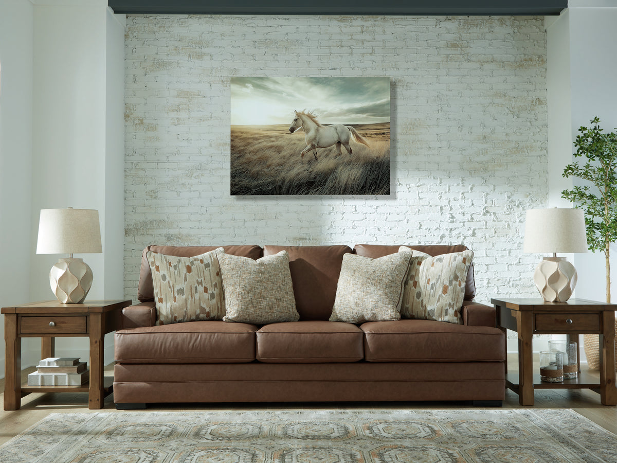 Lullora Furniture - Ashley Furniture - VillaCourt Living Room - Chair and a Half / Caramel - 7490923