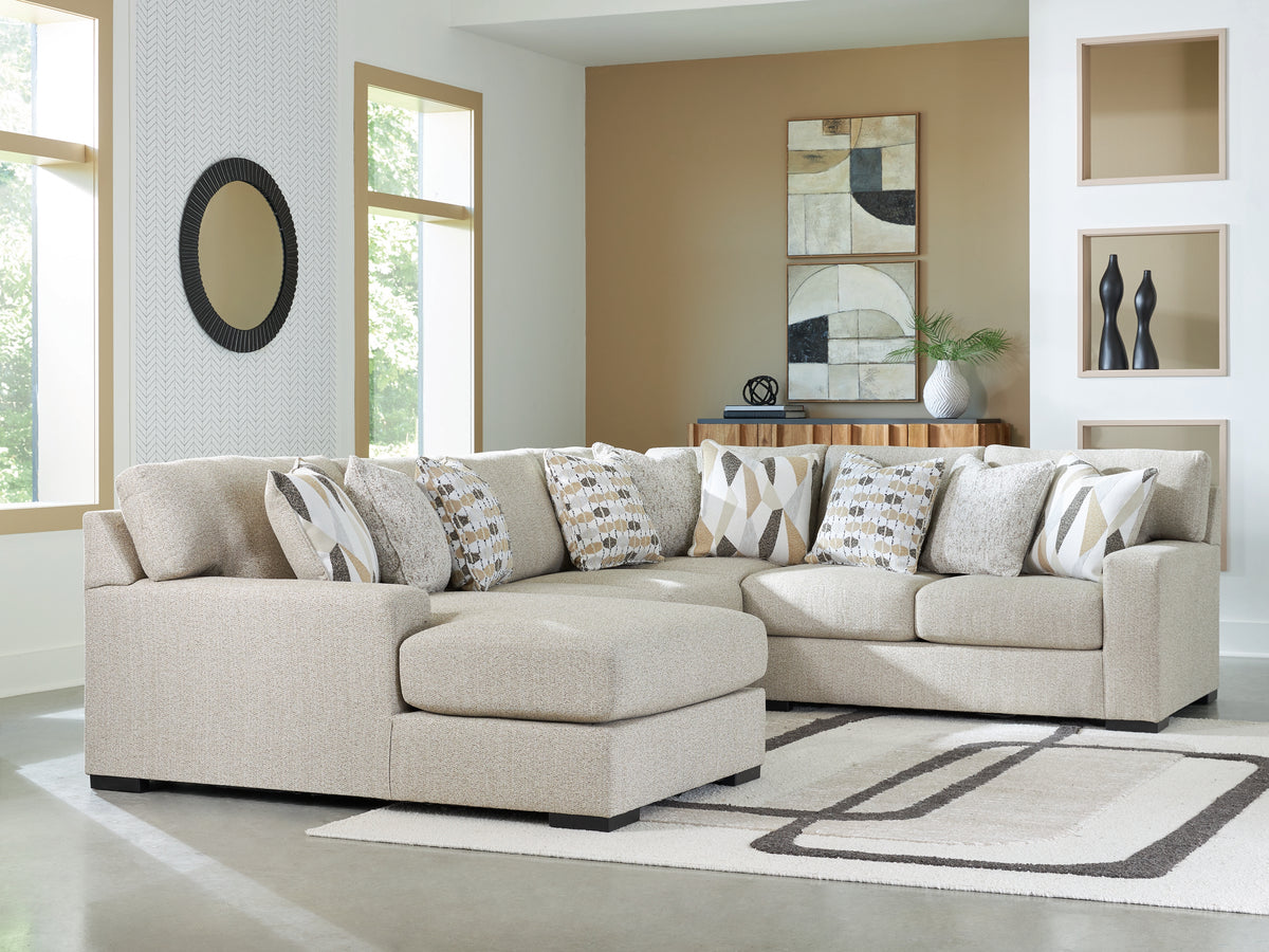 Lullora Furniture - Ashley Furniture - Laurelgrove Sectional - RAF 2-Piece Sectional Sofa Chaise / Pebble - 75105S4