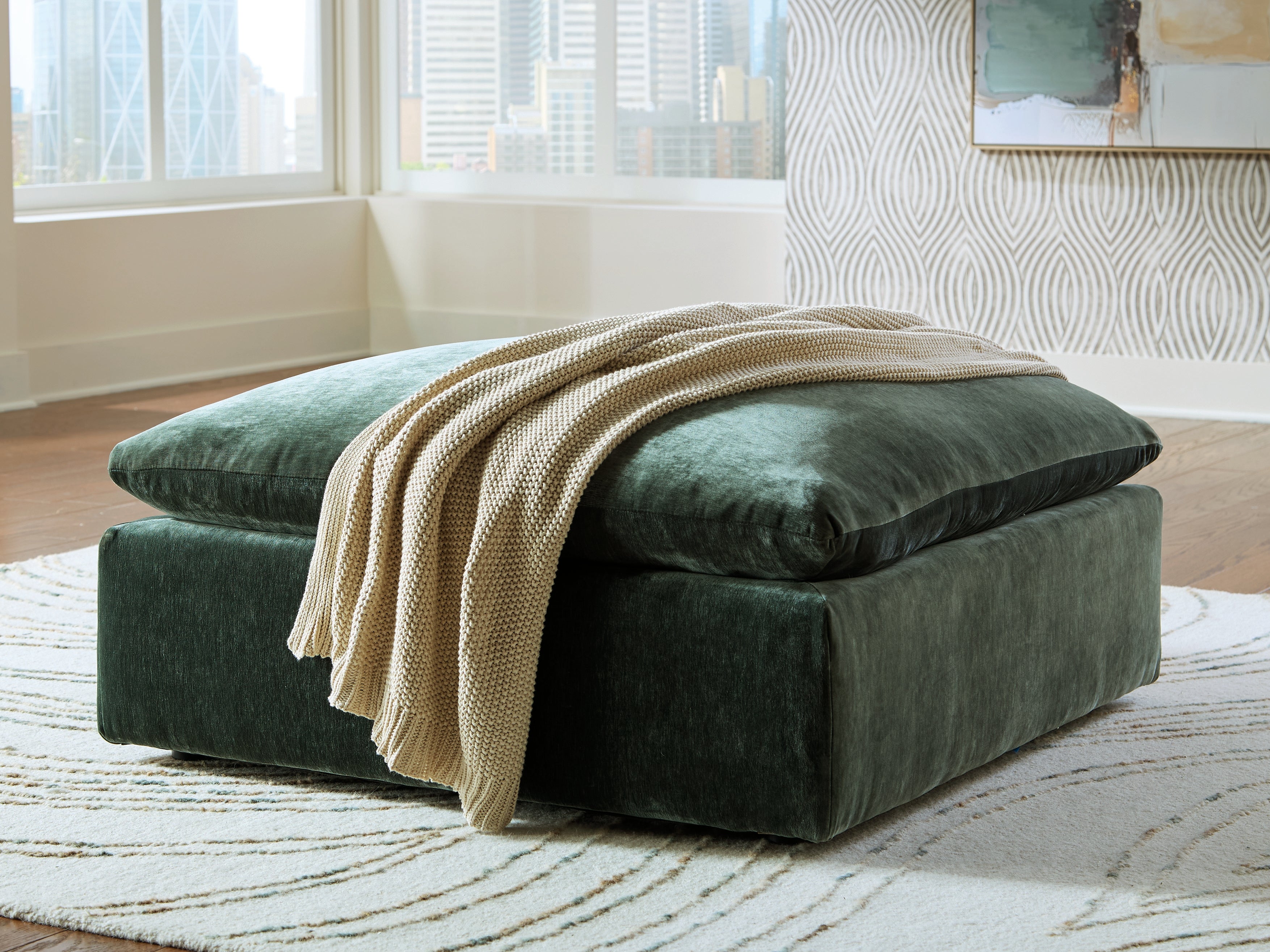 Lullora Furniture - Ashley Furniture - Carriage View Living Room - Oversized Accent Ottoman / Jade - 7800108