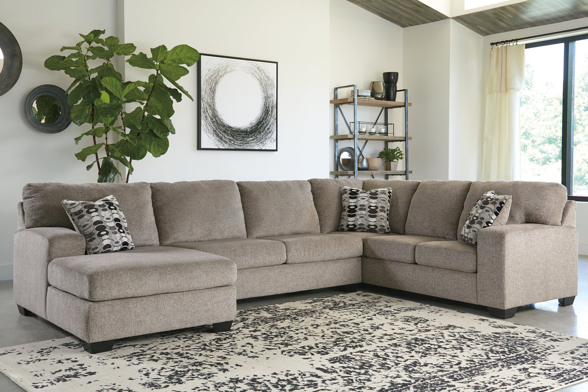 Lullora Furniture - Ashley Furniture - Ballinasloe Sectional - LAF 3-Piece Sectional with Chaise / Smoke - 80703S2