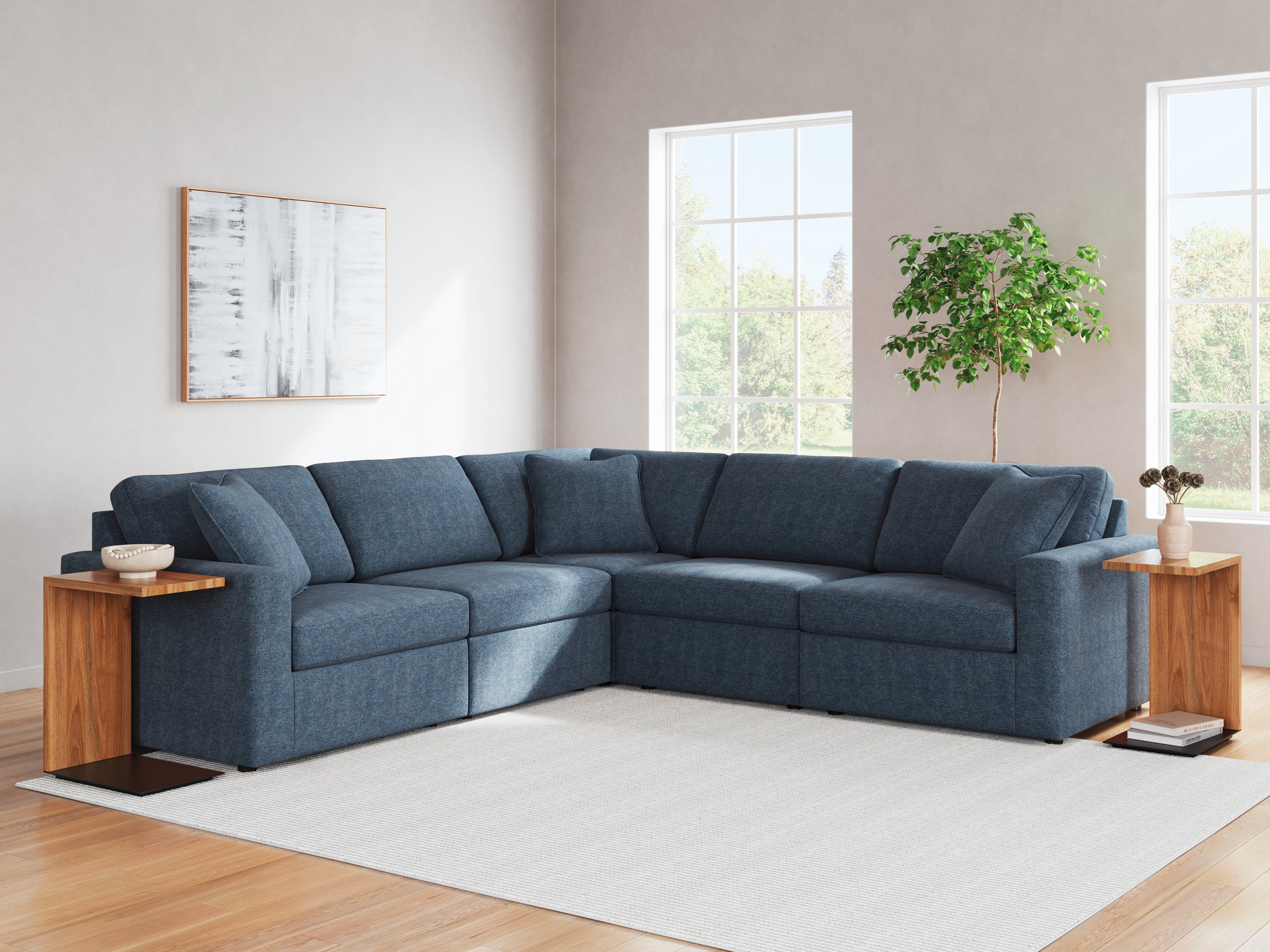 Lullora Furniture - Ashley Furniture - Modmax Sectional - RAF 5-Piece Sectional / Ink - 92101S6