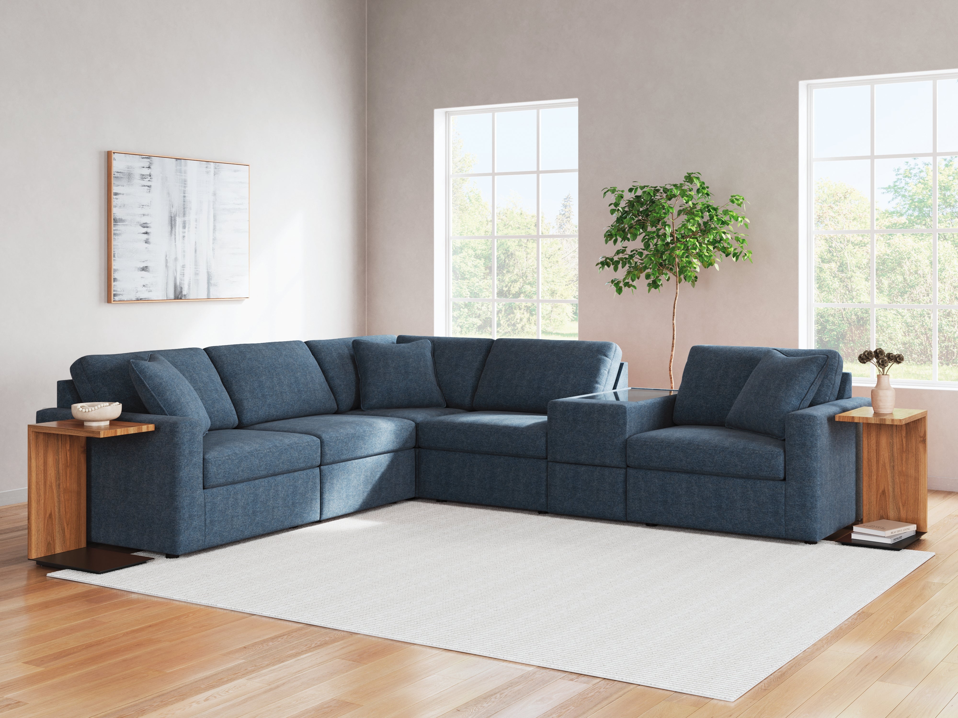 Lullora Furniture - Ashley Furniture - Modmax Sectional - RAF 6-Piece Sectional / Ink - 92101S7