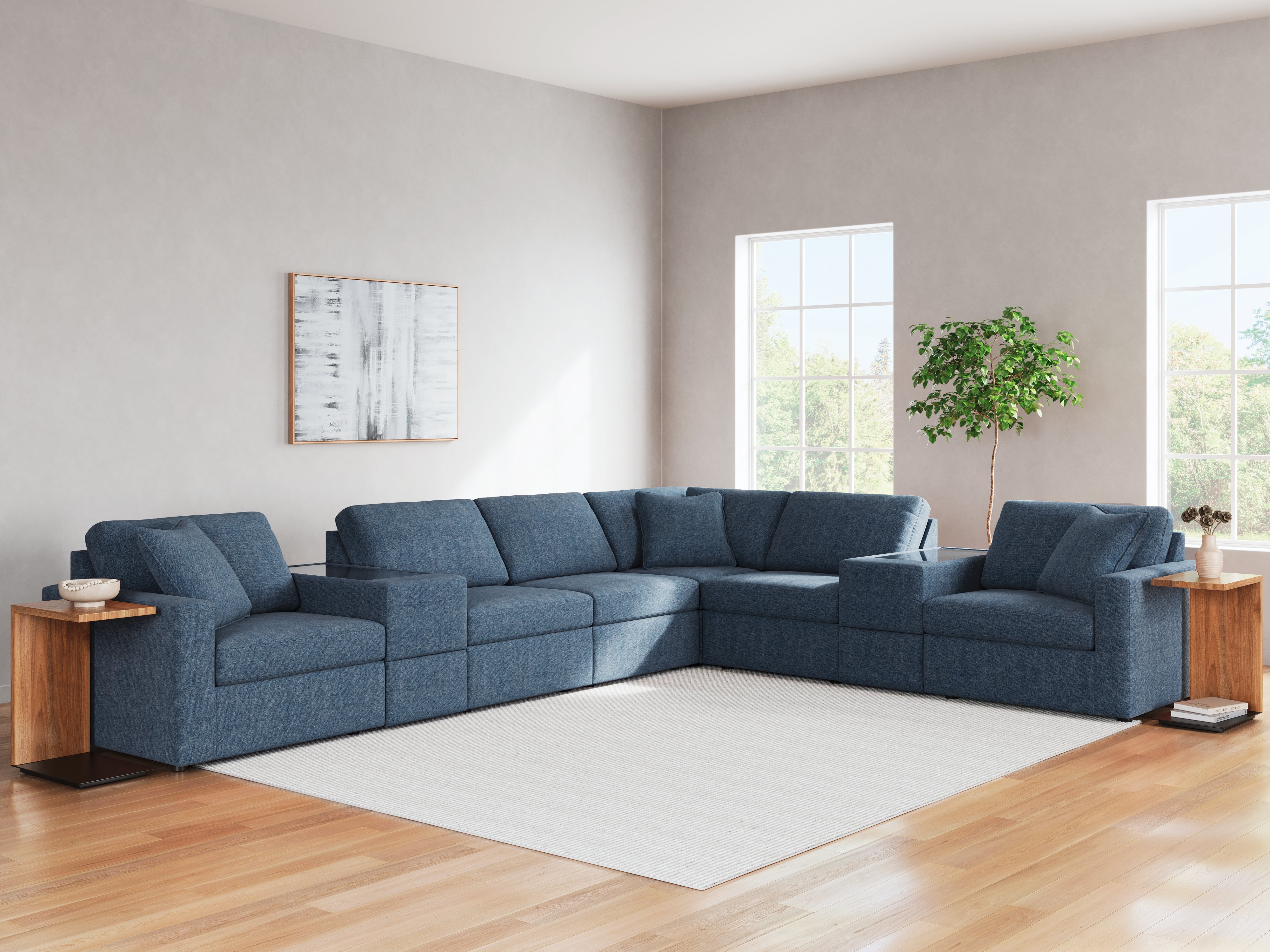 Lullora Furniture - Ashley Furniture - Modmax Sectional - RAF 8-Piece Sectional / Ink - 92101S11