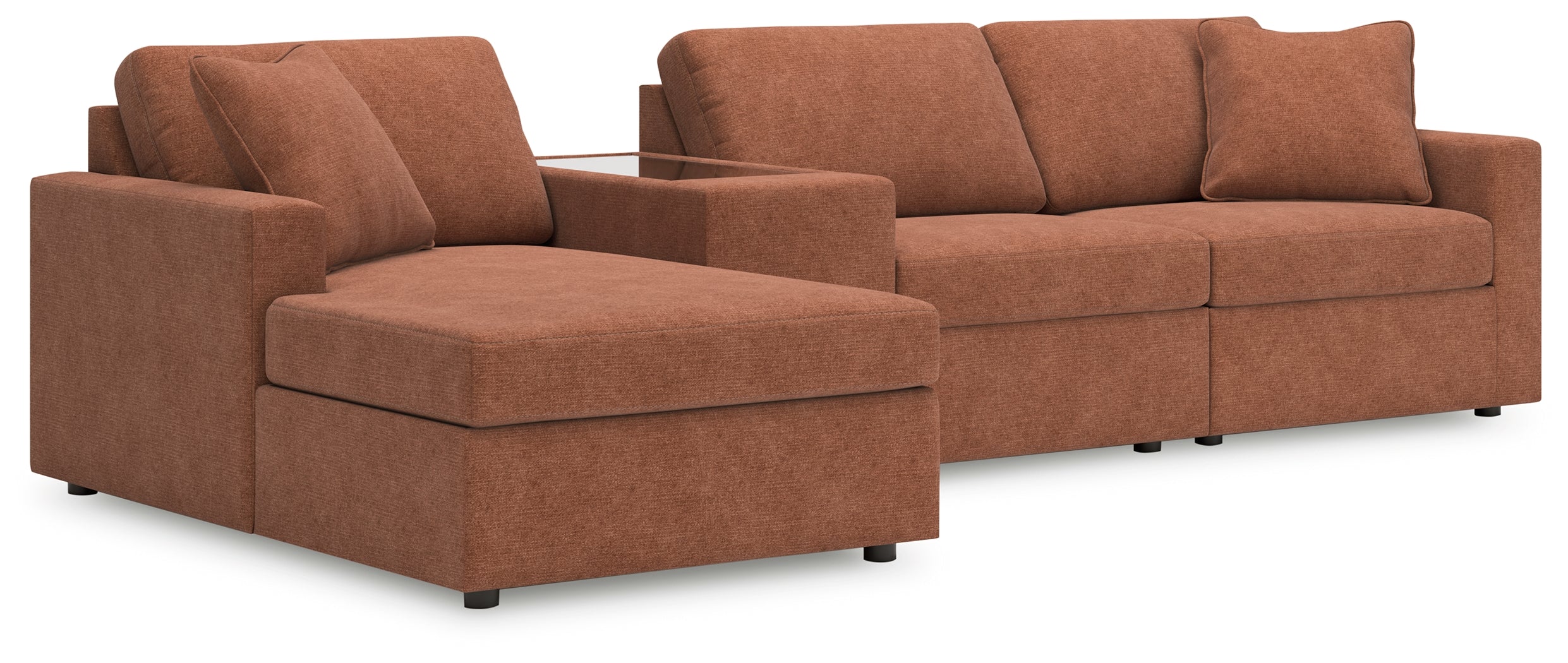Lullora Furniture - Ashley Furniture - Modmax Sectional - RAF 4-Piece Sectional with Chaise / Spice - 92102S41