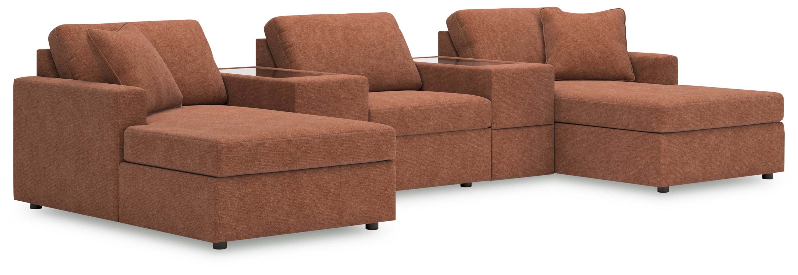 Lullora Furniture - Ashley Furniture - Modmax Sectional - RAF 5-Piece Pit Sectional / Spice - 92102S44