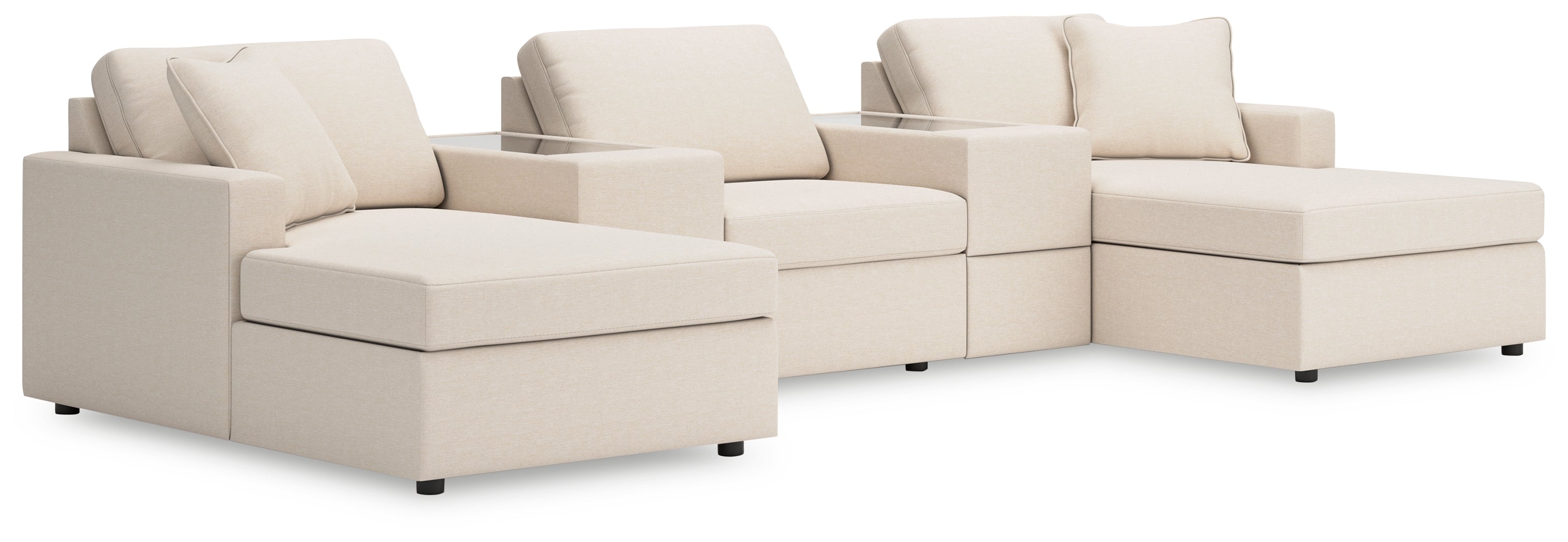 Lullora Furniture - Ashley Furniture - Modmax Sectional - RAF 5-Piece Pit Sectional / Oyster - 92103S44