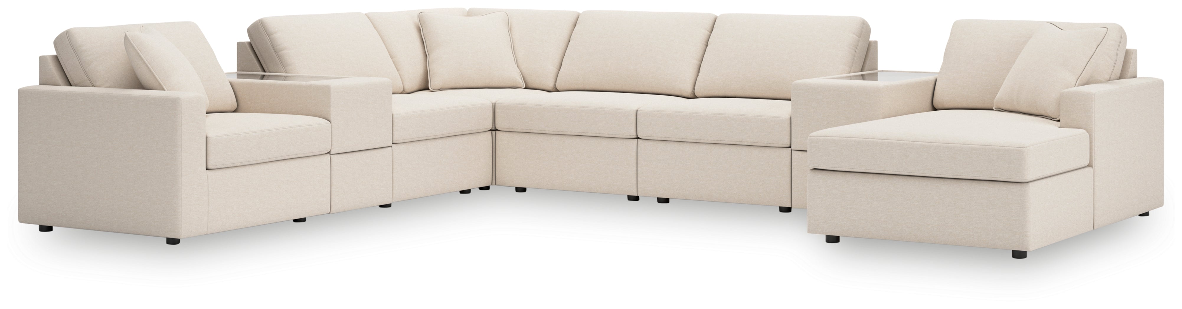 Lullora Furniture - Ashley Furniture - Modmax Sectional - RAF 8-Piece Sectional with Chaise / Oyster - 92103S42