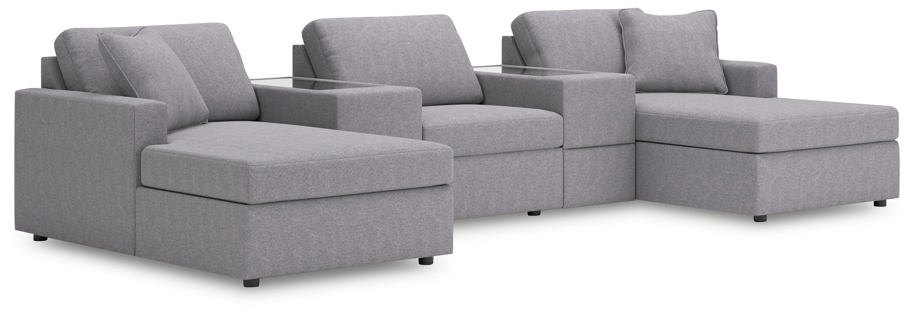 Lullora Furniture - Ashley Furniture - Modmax Sectional - RAF 5-Piece Pit Sectional / Granite - 92104S44