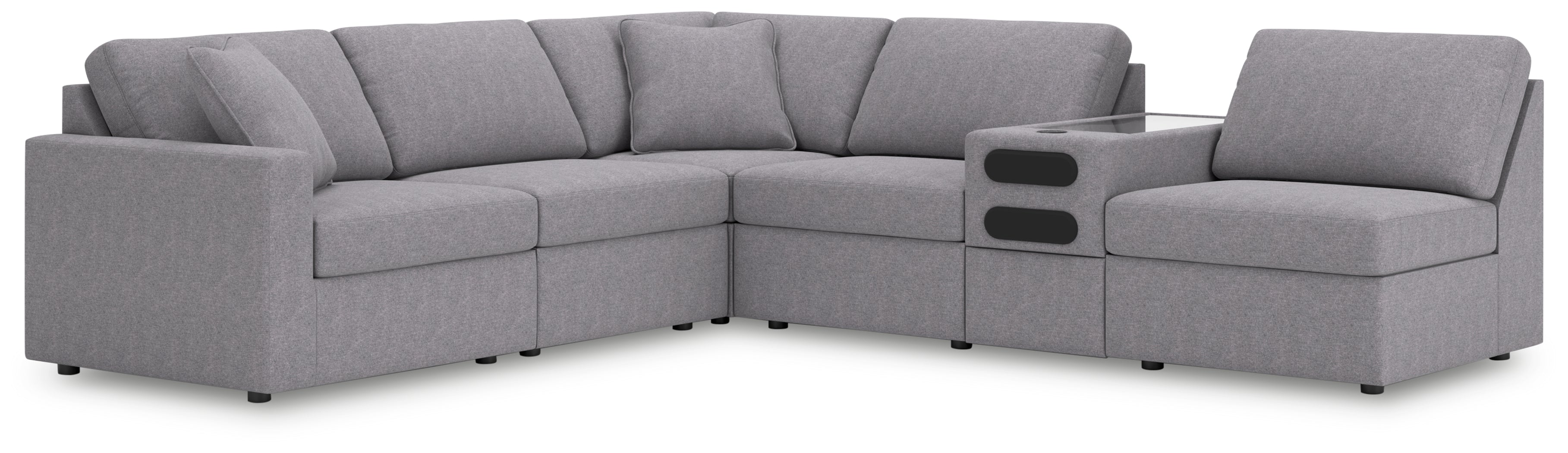 Lullora Furniture - Ashley Furniture - Modmax Sectional - RAF 6-Piece Sectional / Granite - 92104S23