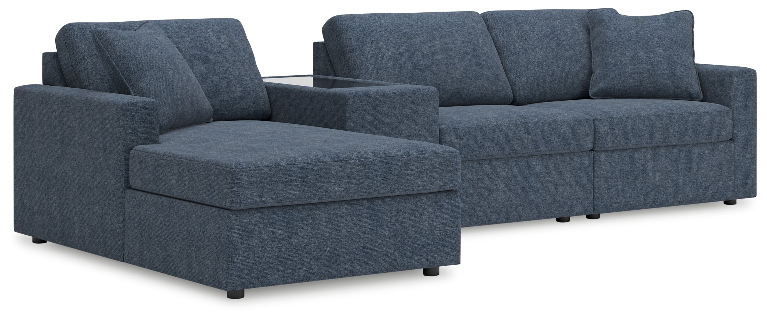 Lullora Furniture - Ashley Furniture - Modmax Sectional - RAF 4-Piece Sectional with Chaise / Ink - 92121S41