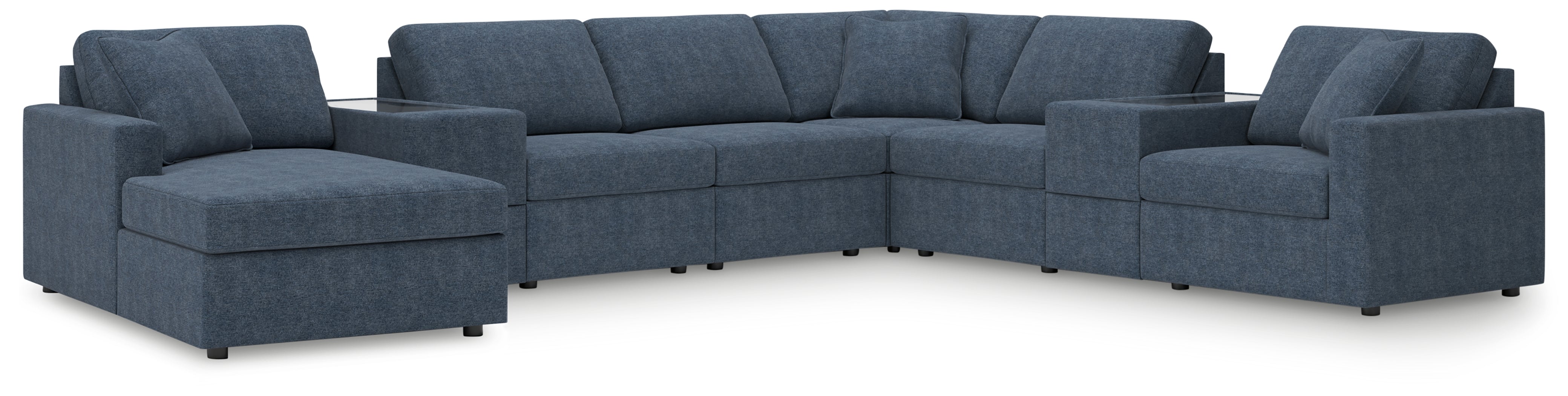 Lullora Furniture - Ashley Furniture - Modmax Sectional - RAF 8-Piece Sectional with Chaise / Ink - 92121S43