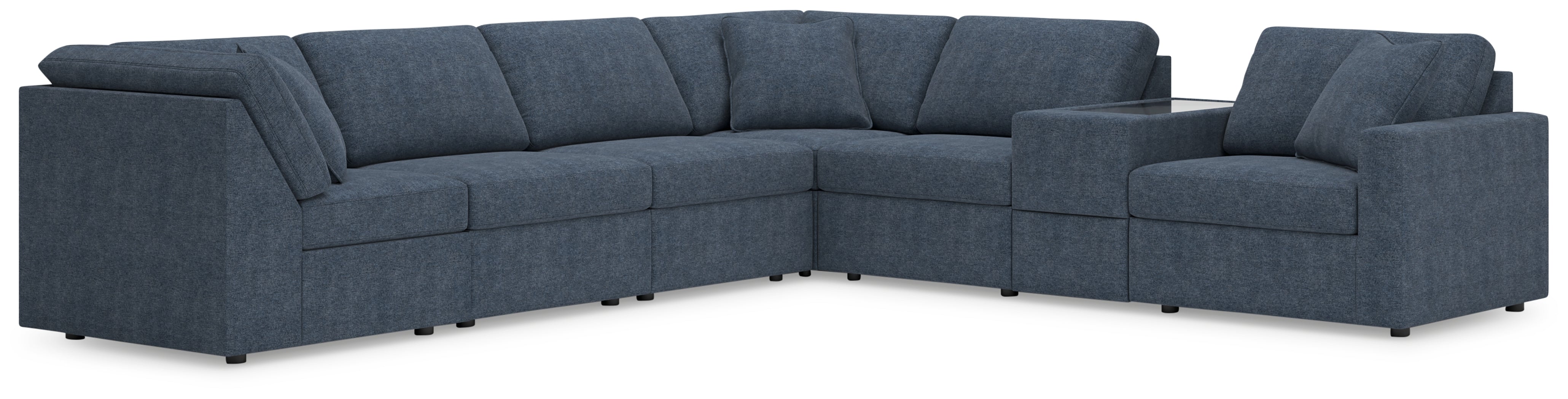 Lullora Furniture - Ashley Furniture - Modmax Sectional - 7-Piece Sectional with Storage Console / Ink - 92121S32