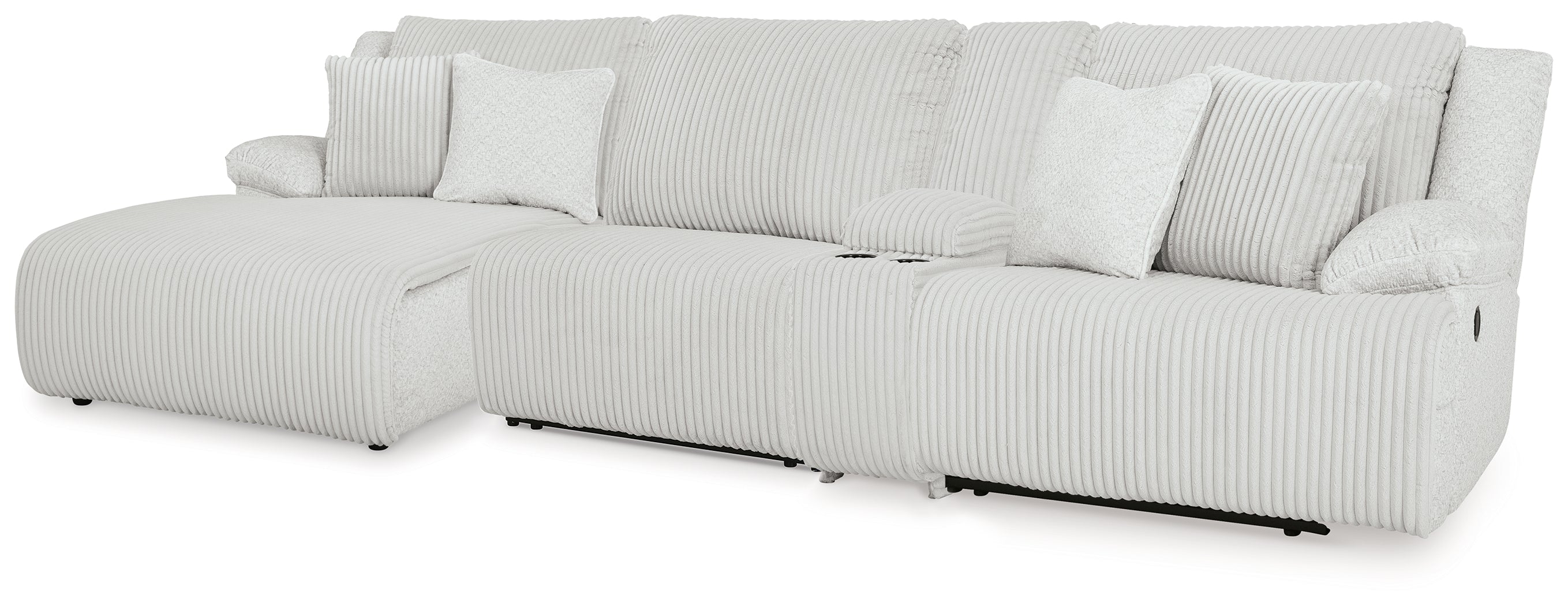 Lullora Furniture - Ashley Furniture - Top Tier Sectional - 4-Piece Reclining Sectional with Chaise / Alloy - 92706S12