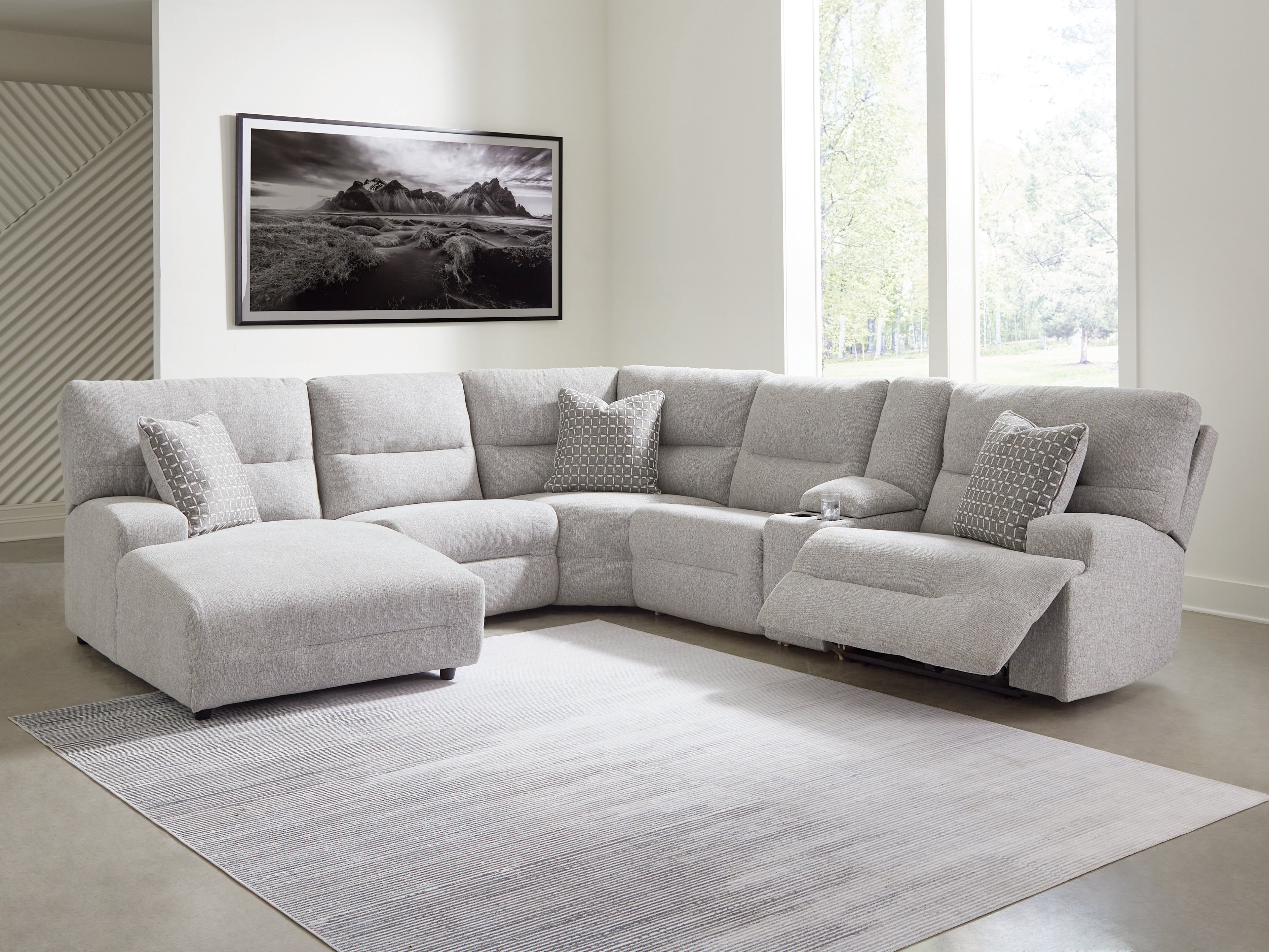 Lullora Furniture - Ashley Furniture - Acklen Place Sectional - 2-Piece Power Reclining Sectional / Navy - 93607S16