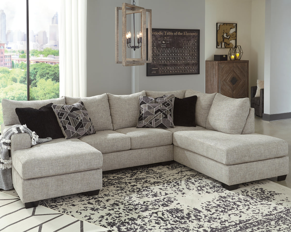 Lullora Furniture - Ashley Furniture - Megginson Sectional - RAF 2-Piece Sectional with Chaise / Storm - 96006S2