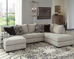 Lullora Furniture - Ashley Furniture - Megginson Sectional - RAF 2-Piece Sectional with Chaise / Storm - 96006S2