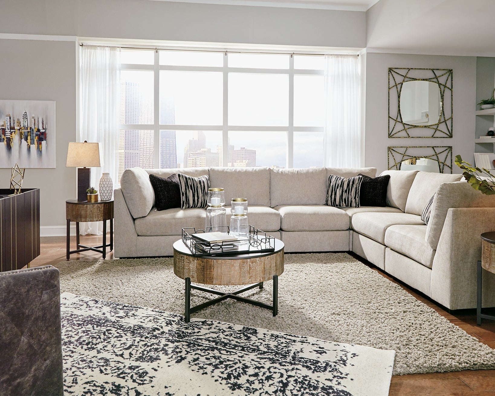 Lullora Furniture - Ashley Furniture - Kellway Sectional - 6-Piece Sectional / Bisque - 98707S3