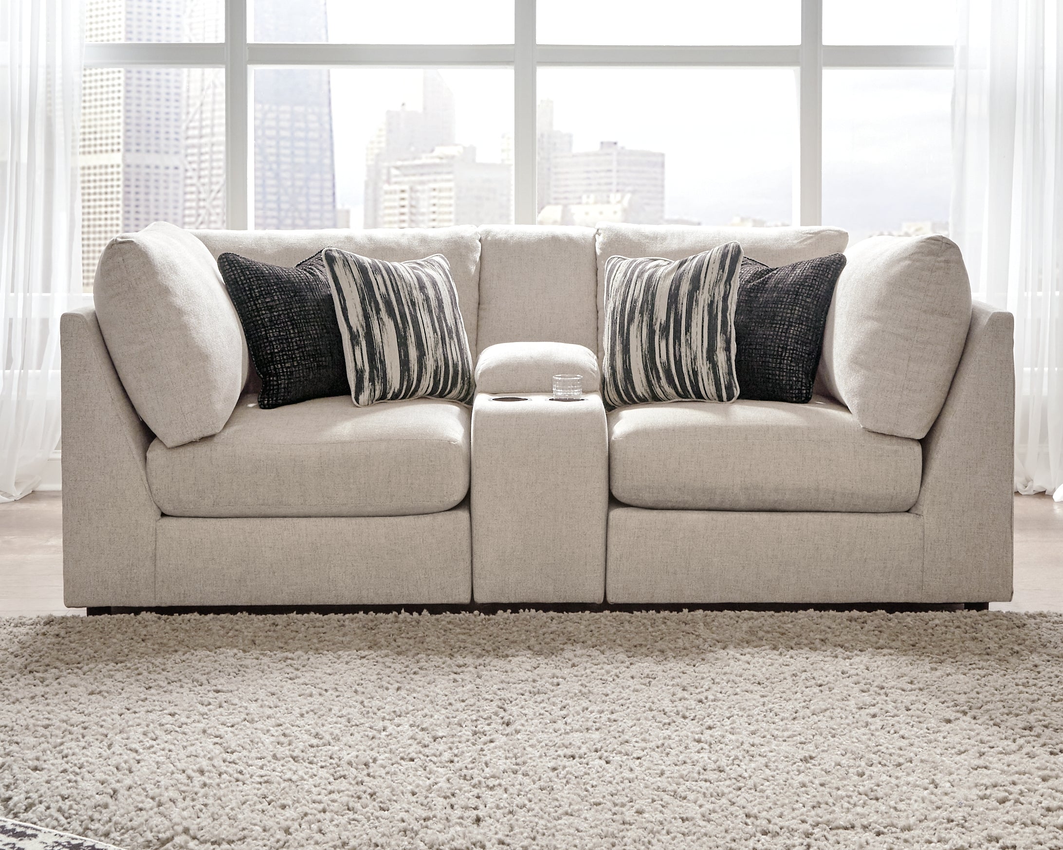Lullora Furniture - Ashley Furniture - Kellway Sectional - 3-Piece Sectional Loveseat / Bisque - 98707S8