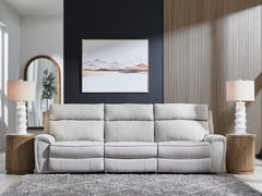 Lullora Furniture - Ashley Furniture - Social Pointe Sectional - 5-Piece Power Reclining Sectional / Pearl/Ash - PC98802S8