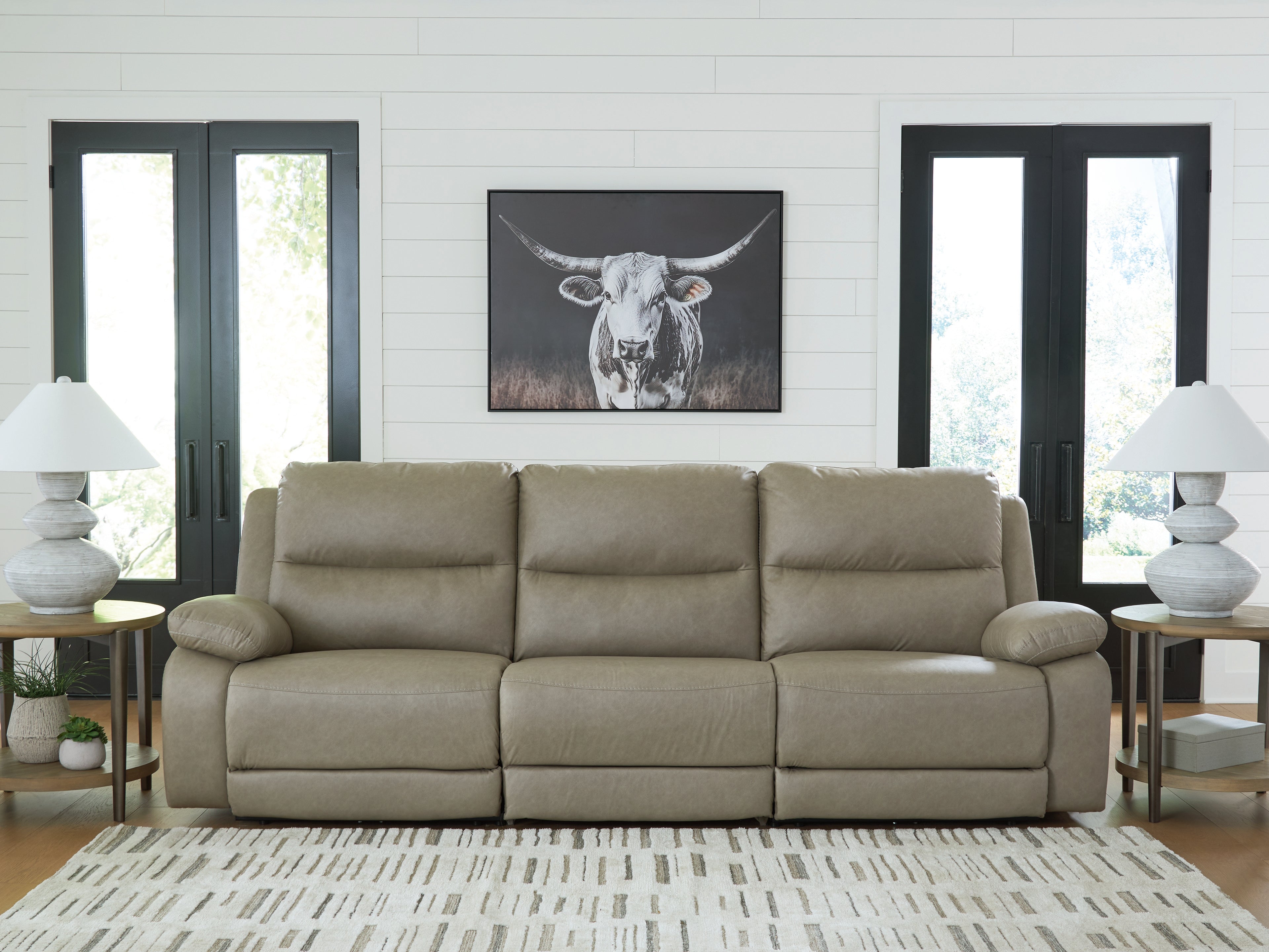 Lullora Furniture - Ashley Furniture - Narwhal Place Sectional - 5-Piece Power Reclining Sectional / Pebble - PC99201S8