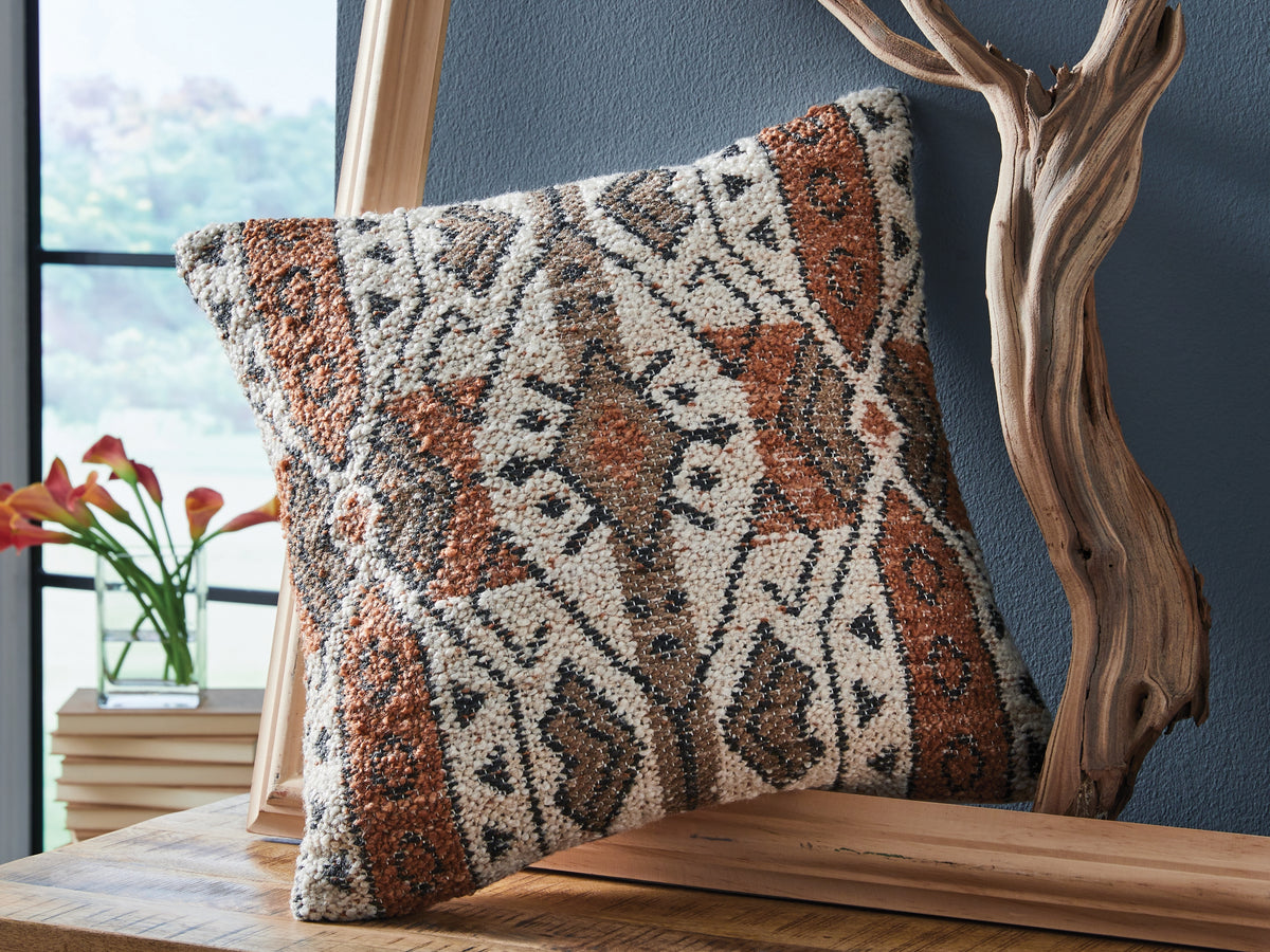 Lullora Furniture - Ashley Furniture - Kierenworth Pillows - Pillow (4/CS) / Sienna/Ivory/Black - A1001110