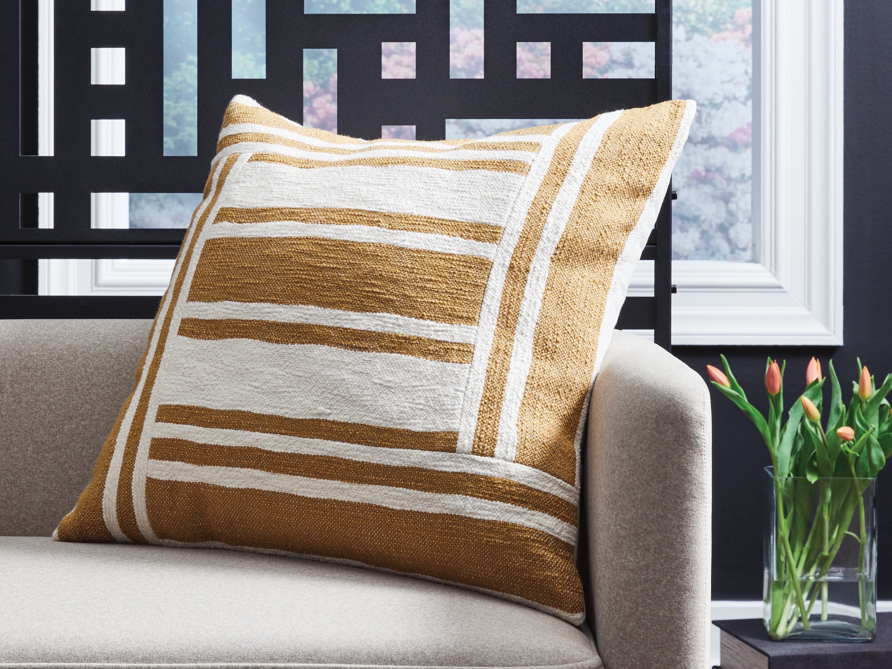 Lullora Furniture - Ashley Furniture - Darrman Pillows - Pillow (4/CS) / Ochre/Ivory - A1001116