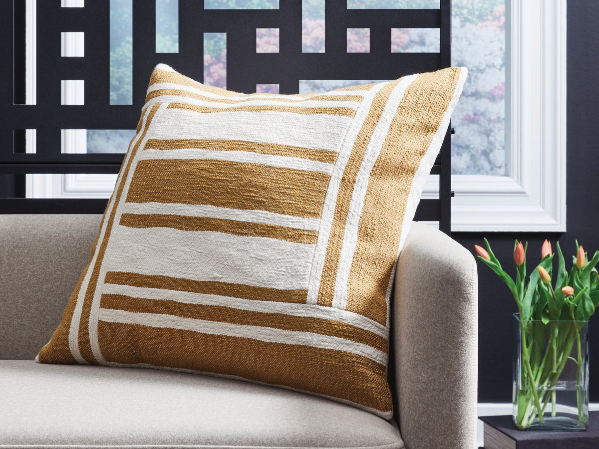 Lullora Furniture - Ashley Furniture - Darrman Pillows - Pillow (4/CS) / Ochre/Ivory - A1001116