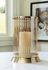 Lullora Furniture - Ashley Furniture - Aavinson Candle Holder - Candle Holder / Amber/Gold Finish - A2000687