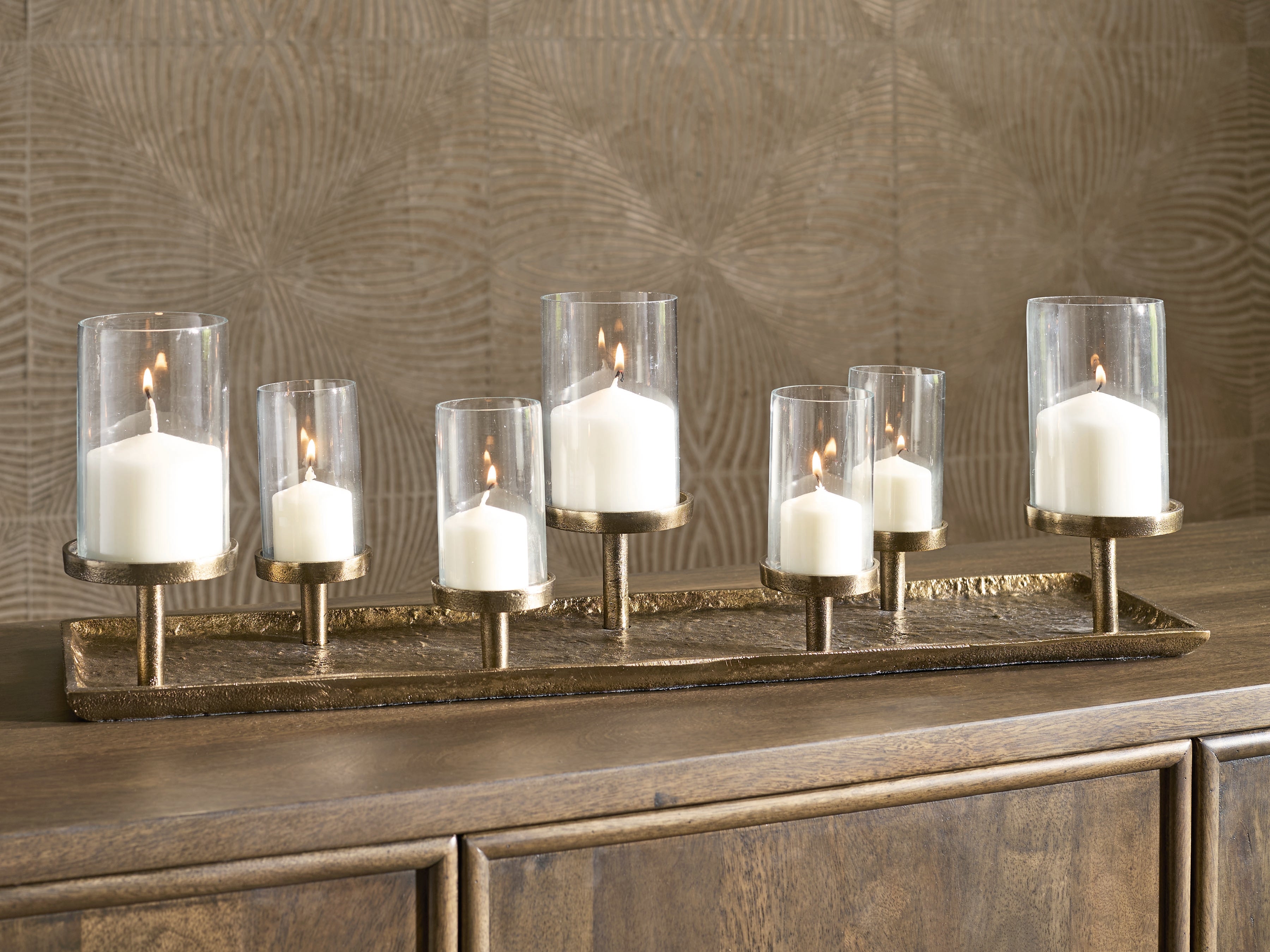 Lullora Furniture - Ashley Furniture - Wallmond Candle Holder - Candle Holder / Antique Brass Finish - A2000820