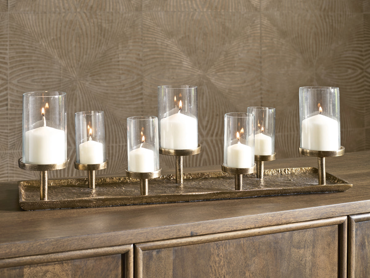 Lullora Furniture - Ashley Furniture - Wallmond Candle Holder - Candle Holder / Antique Brass Finish - A2000820