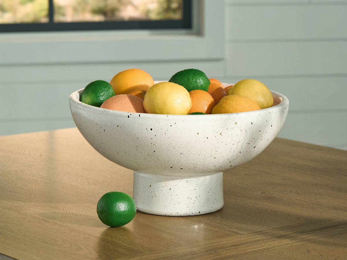 Lullora Furniture - Ashley Furniture - Dallinworth Bowl - Bowl / White/Black - A2000833