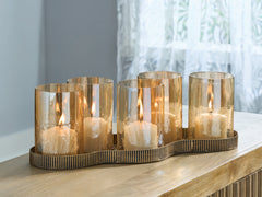 Lullora Furniture - Ashley Furniture - Evereton Candle Holder - Candle Holder / Antique Gold Finish - A2000856