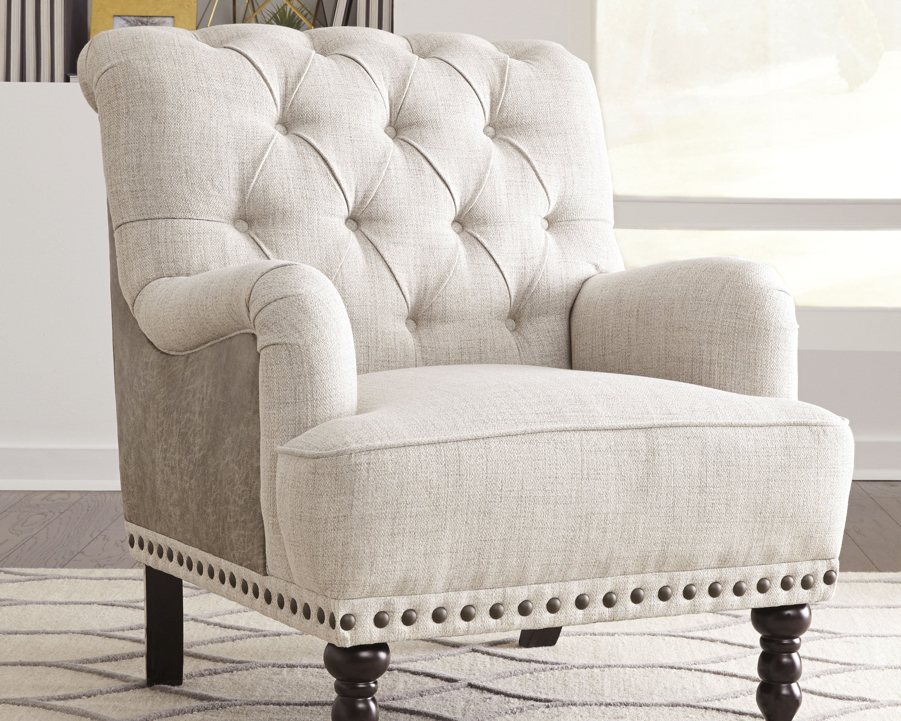 Lullora Furniture - Ashley Furniture - Tartonelle Accent Chair - Accent Chair / Ivory/Taupe - A3000053