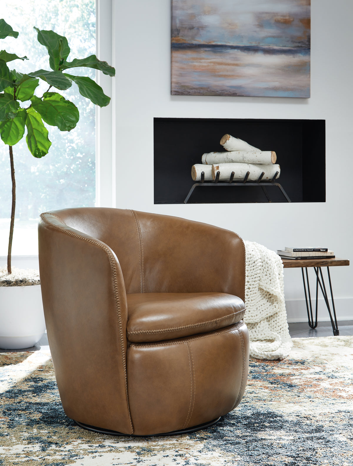 Lullora Furniture - Ashley Furniture - Kierreys Swivel Accent Chair - Swivel Accent Chair / Bone - A3000703