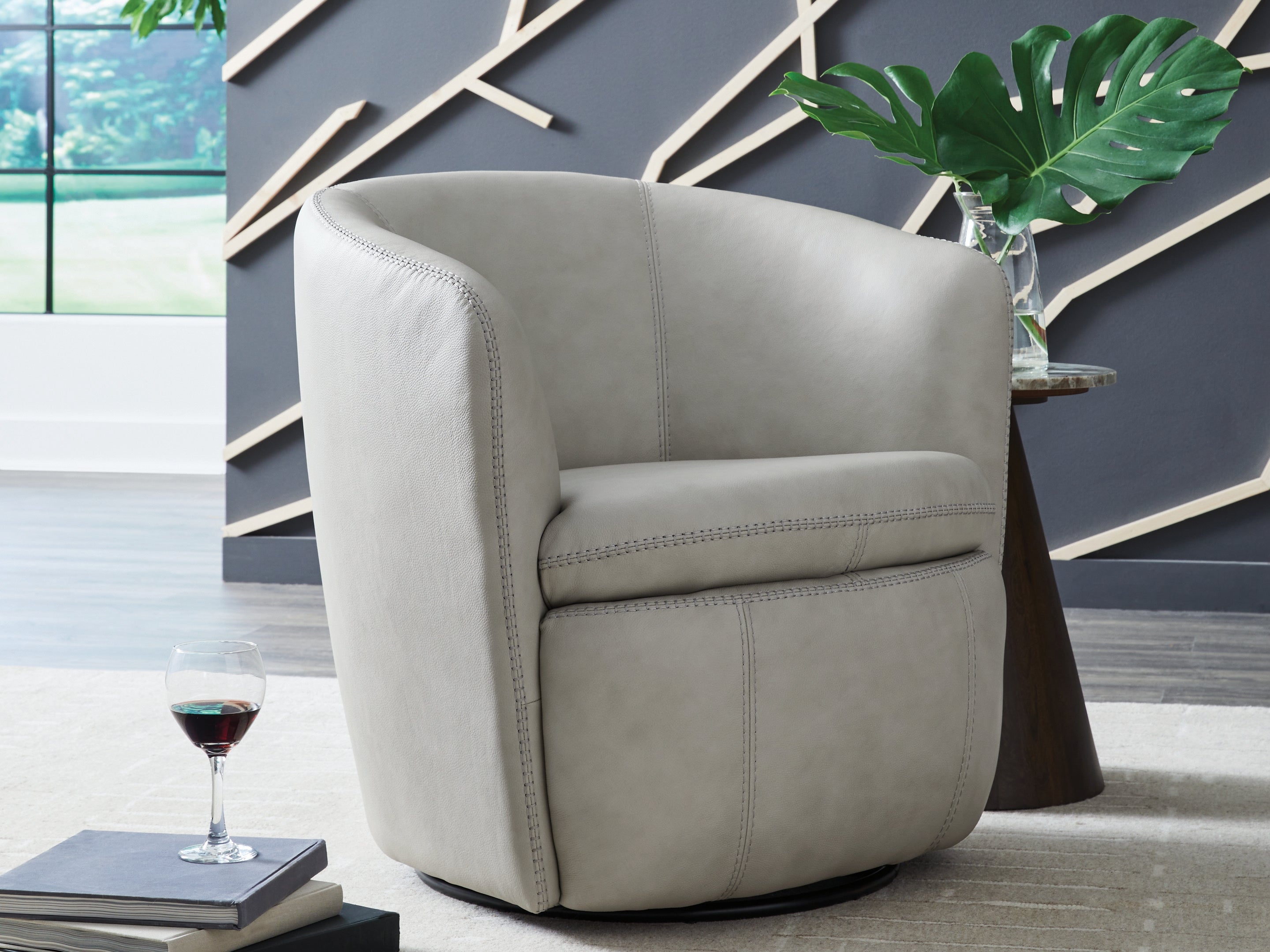 Lullora Furniture - Ashley Furniture - Kierreys Swivel Accent Chair - Swivel Accent Chair / Bone - A3000703