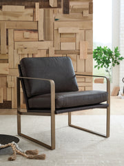 Lullora Furniture - Ashley Furniture - Bradett Accent Chair - Accent Chair / Dark Brown/Gold Finish - A3000763