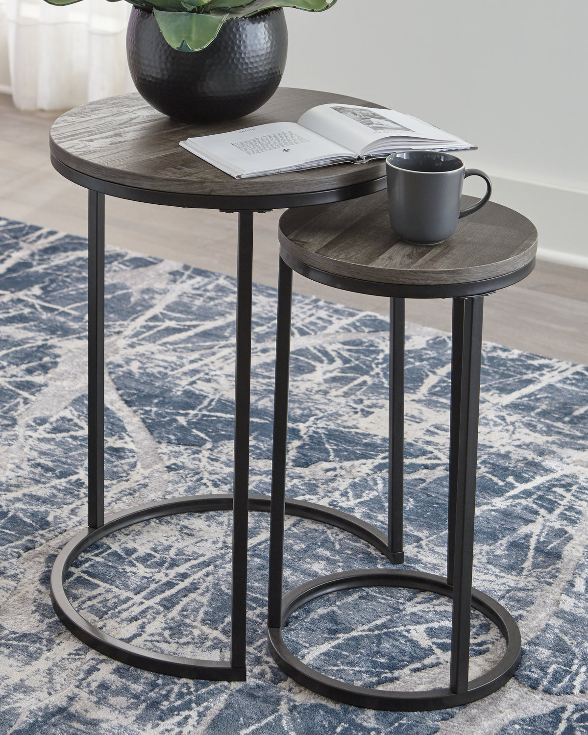 Lullora Furniture - Ashley Furniture - Briarsboro Accent Table (Set of 2) - Accent Table Set (Set of 2) / Black/Gray - A4000231
