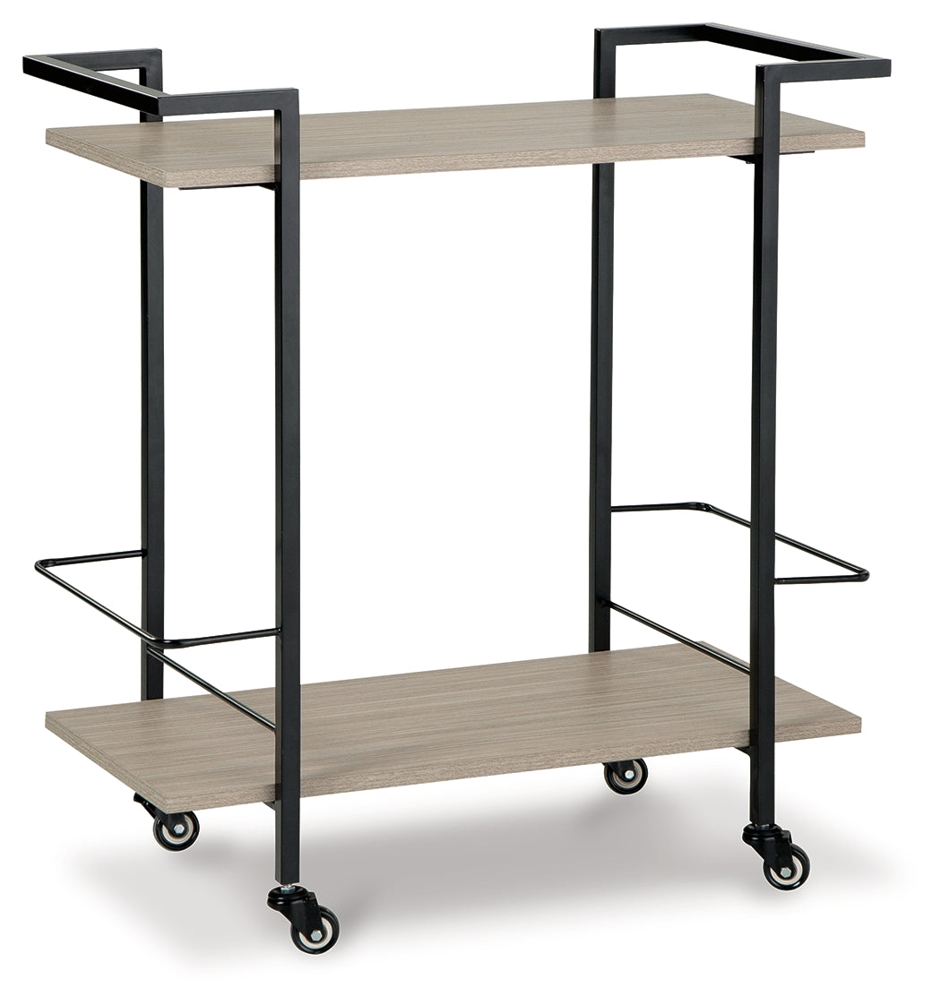 Lullora Furniture - Ashley Furniture - Waylowe Bar Cart - Bar Cart / Brown/Black - A4000389