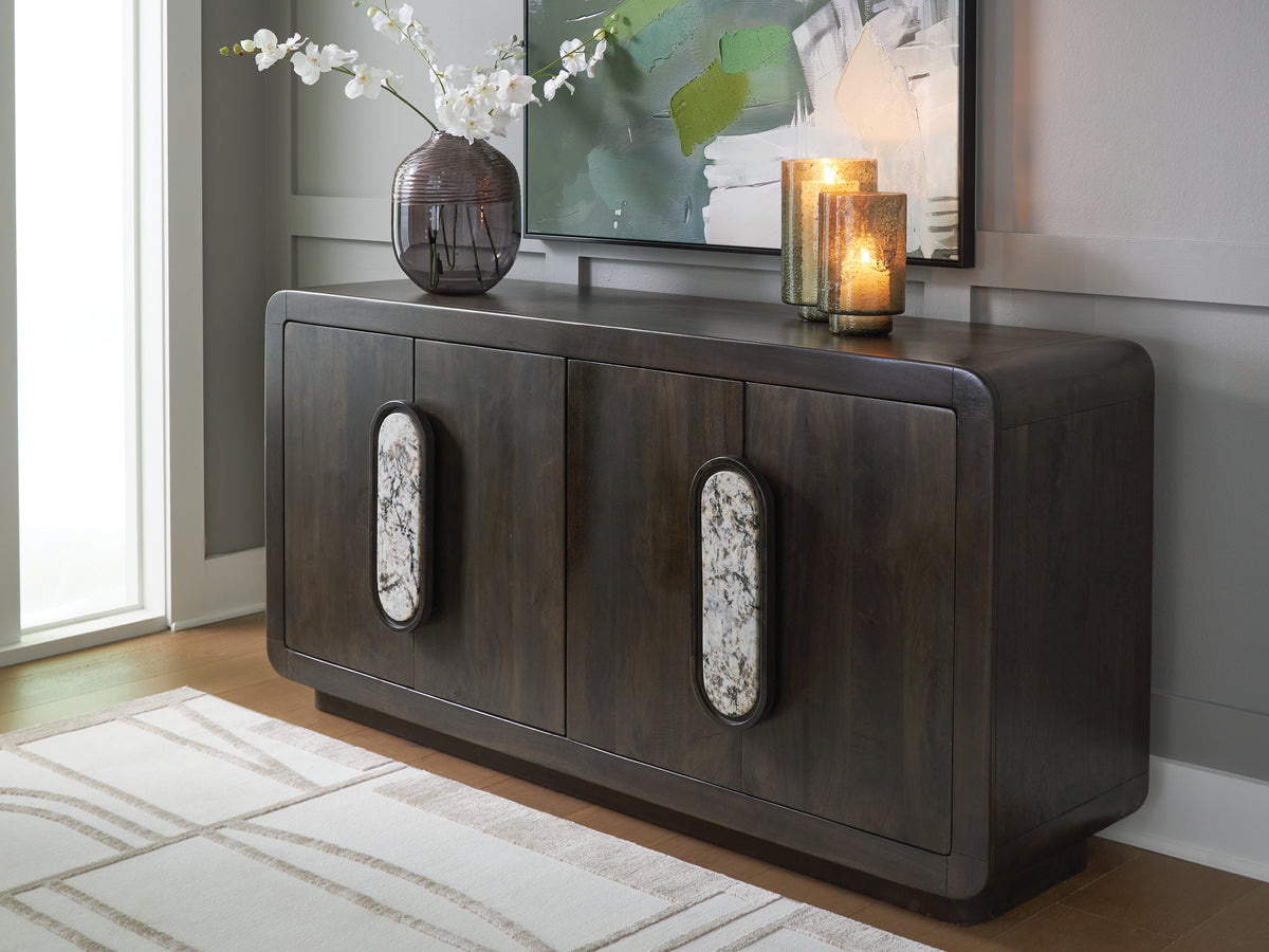 Lullora Furniture - Ashley Furniture - Elliston Accent Cabinet - Accent Cabinet / Espresso Brown - A4000683