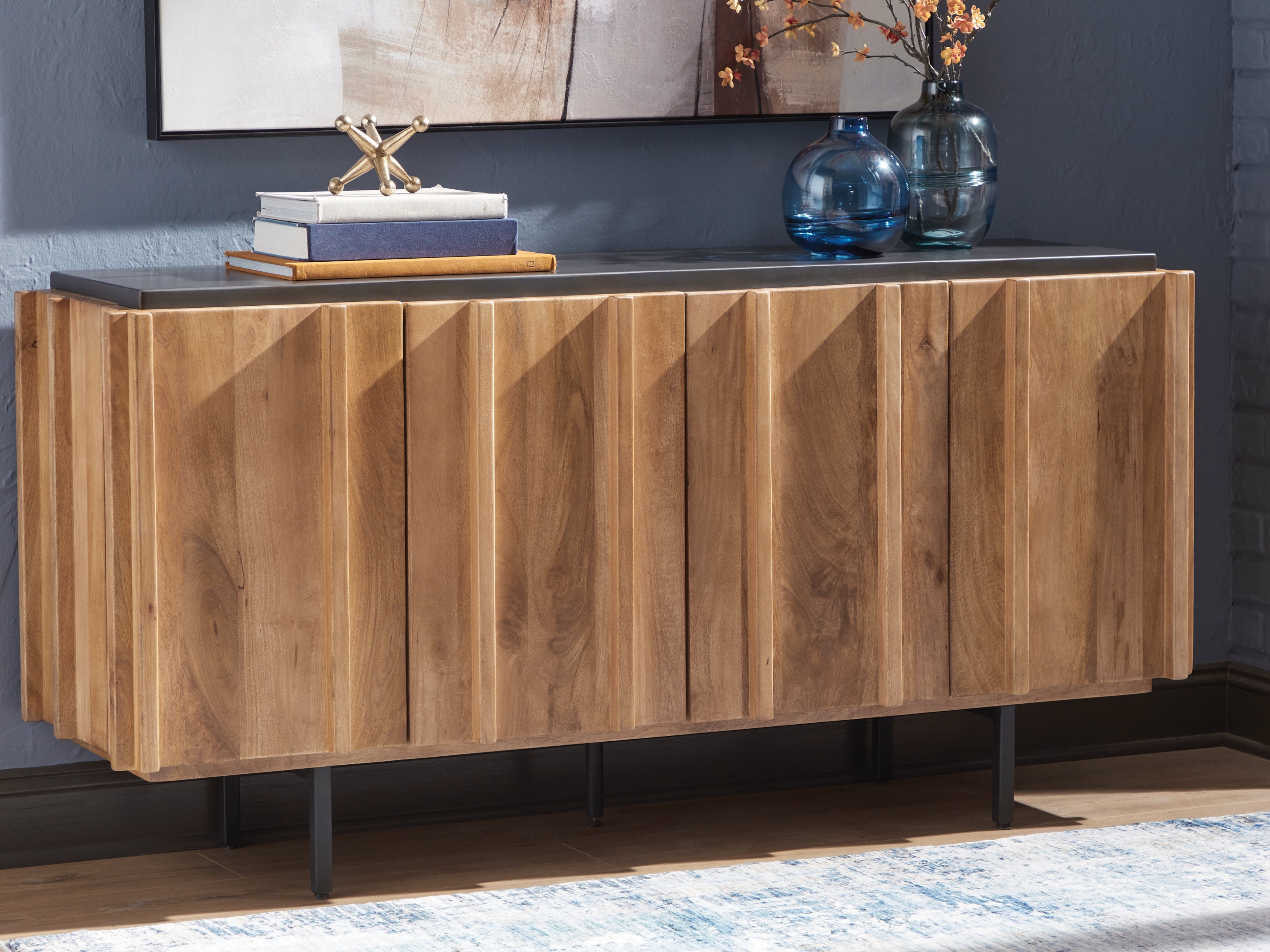 Lullora Furniture - Ashley Furniture - Quintavious Accent Cabinet - Accent Cabinet / Brown/Charcoal - A4000685