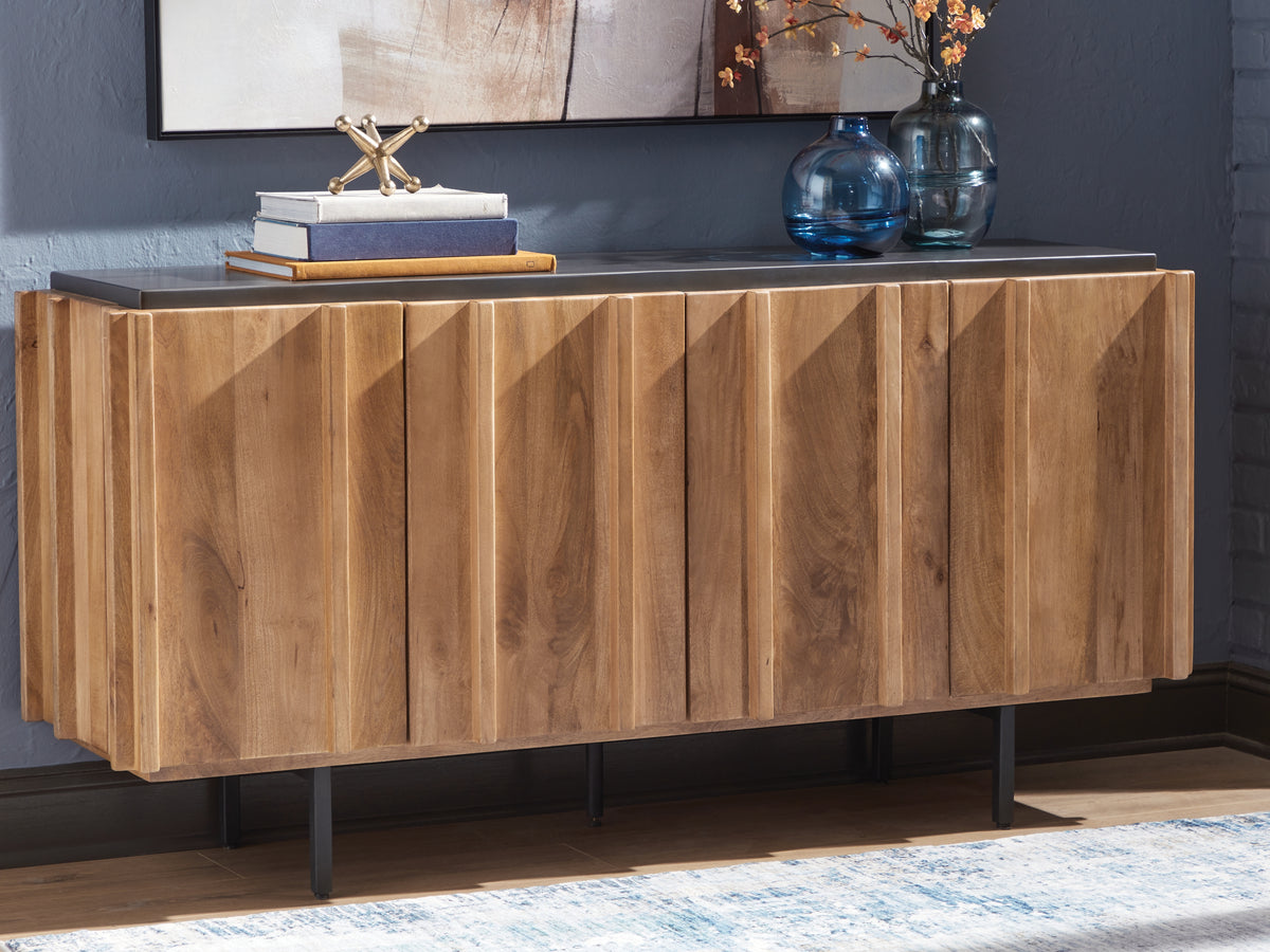 Lullora Furniture - Ashley Furniture - Quintavious Accent Cabinet - Accent Cabinet / Brown/Charcoal - A4000685