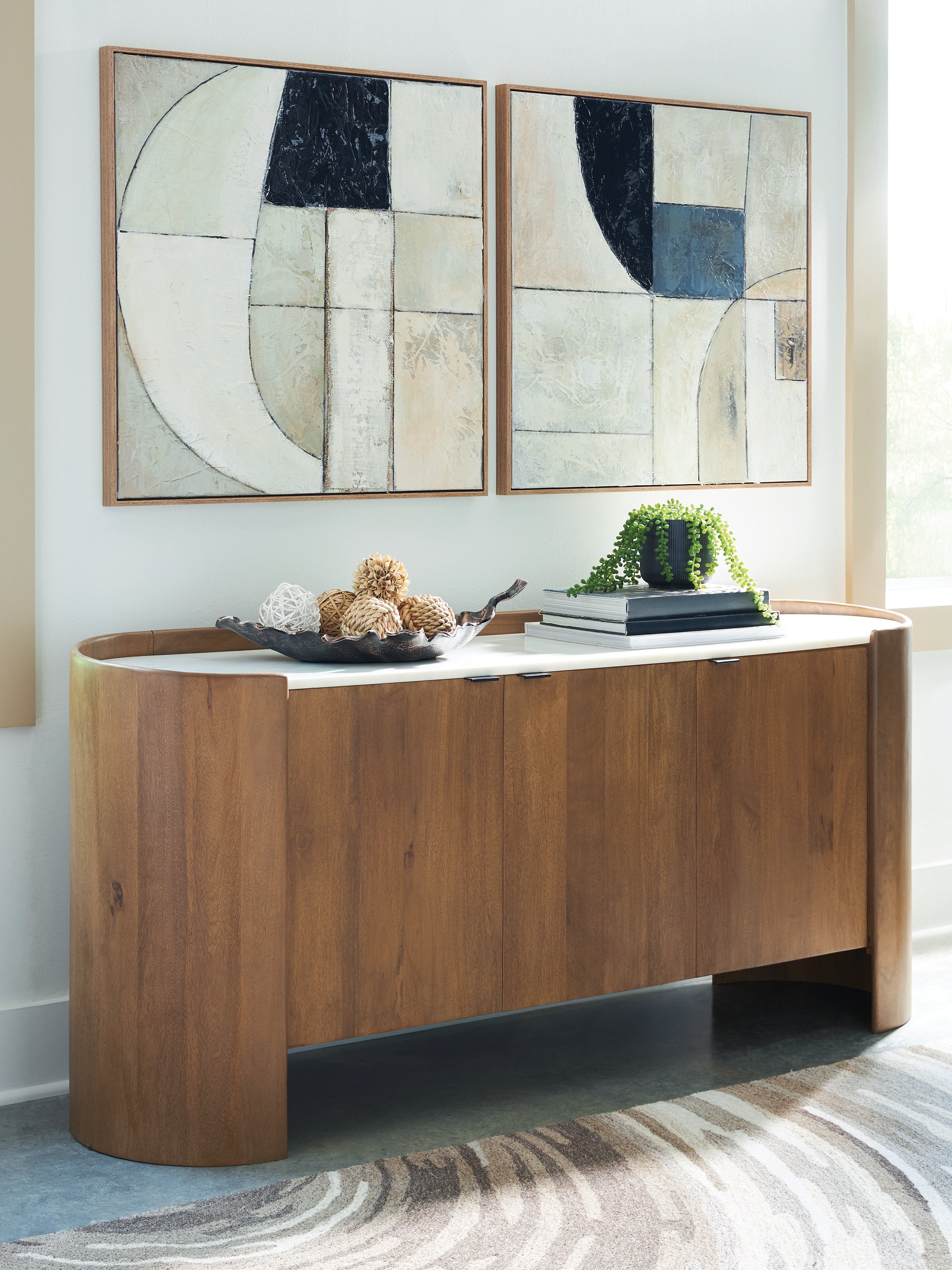 Lullora Furniture - Ashley Furniture - Fitzroy Accent Cabinet - Accent Cabinet / Brown/White - A4000688