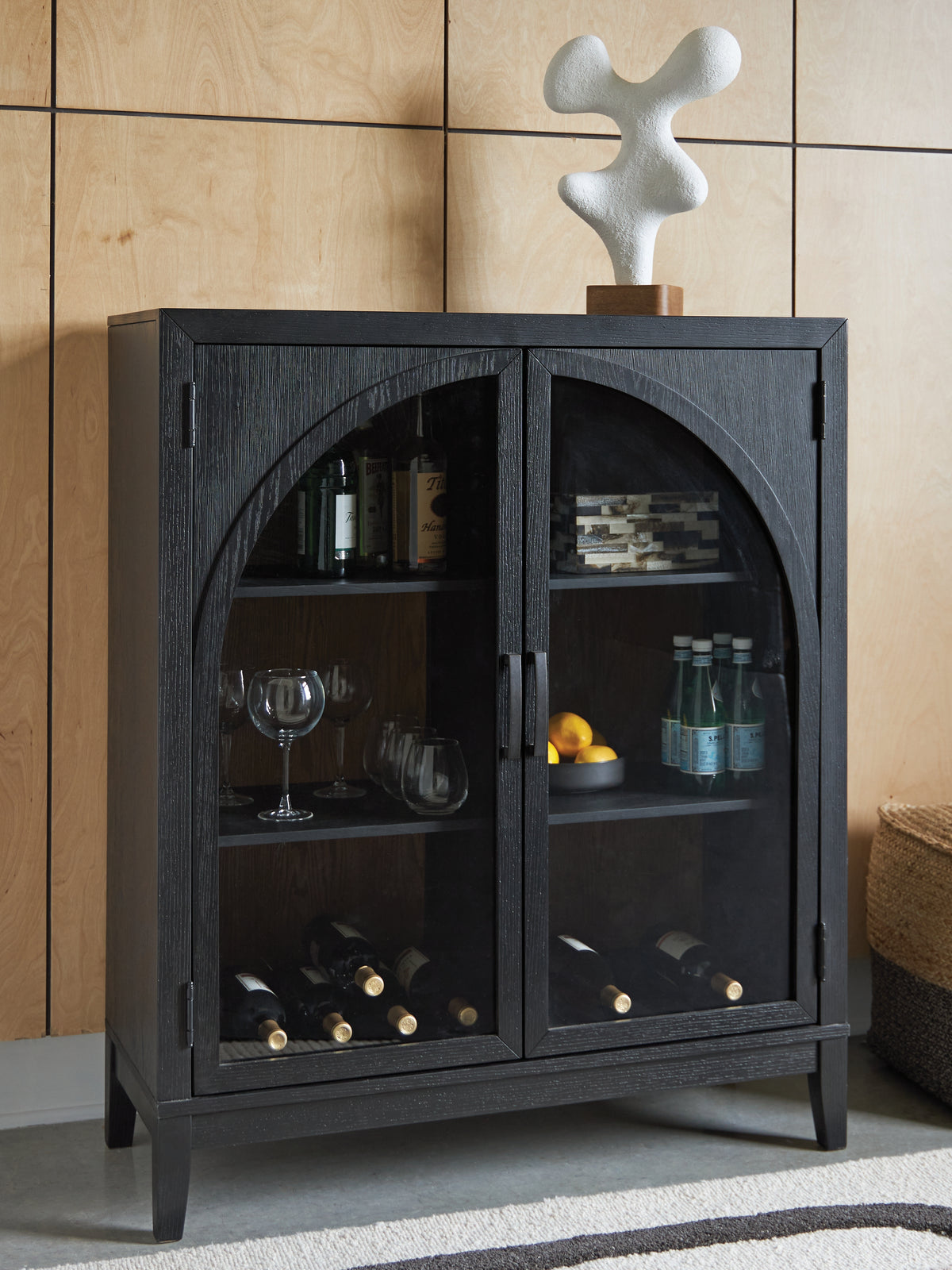 Lullora Furniture - Ashley Furniture - Armenleigh Accent Cabinet - Bar Cabinet / Black/Brown - A4000702