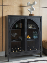 Lullora Furniture - Ashley Furniture - Armenleigh Accent Cabinet - Bar Cabinet / Black/Brown - A4000702